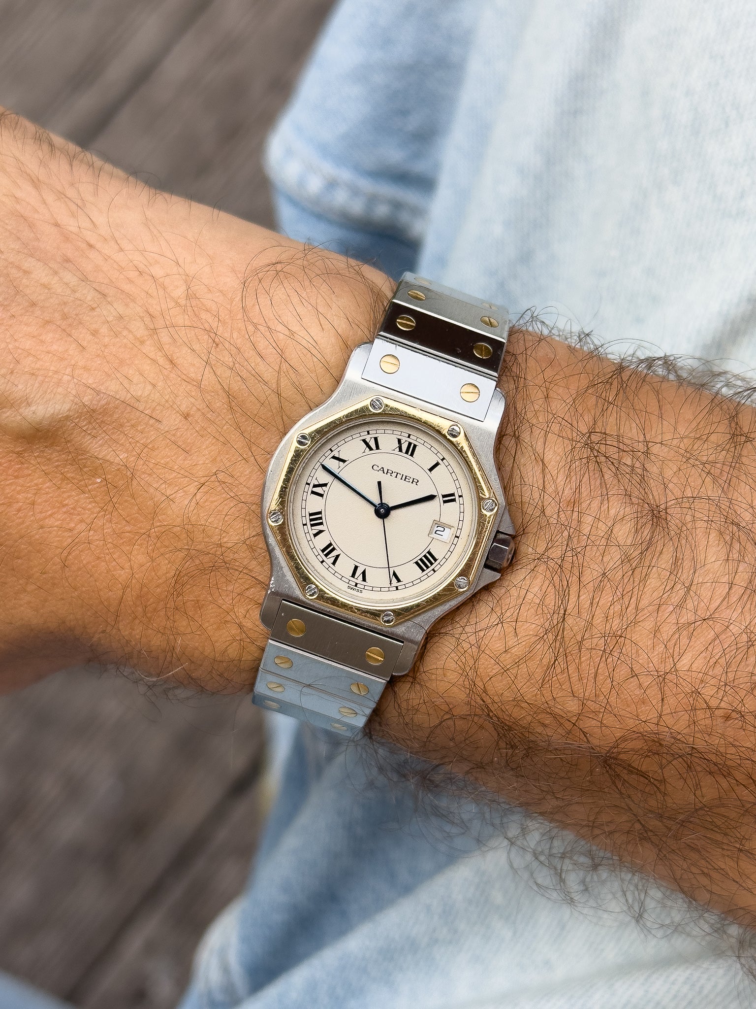Cartier - Santos Octogonale 29mm Acier Or Quartz - Boite & Documentation - 1990s