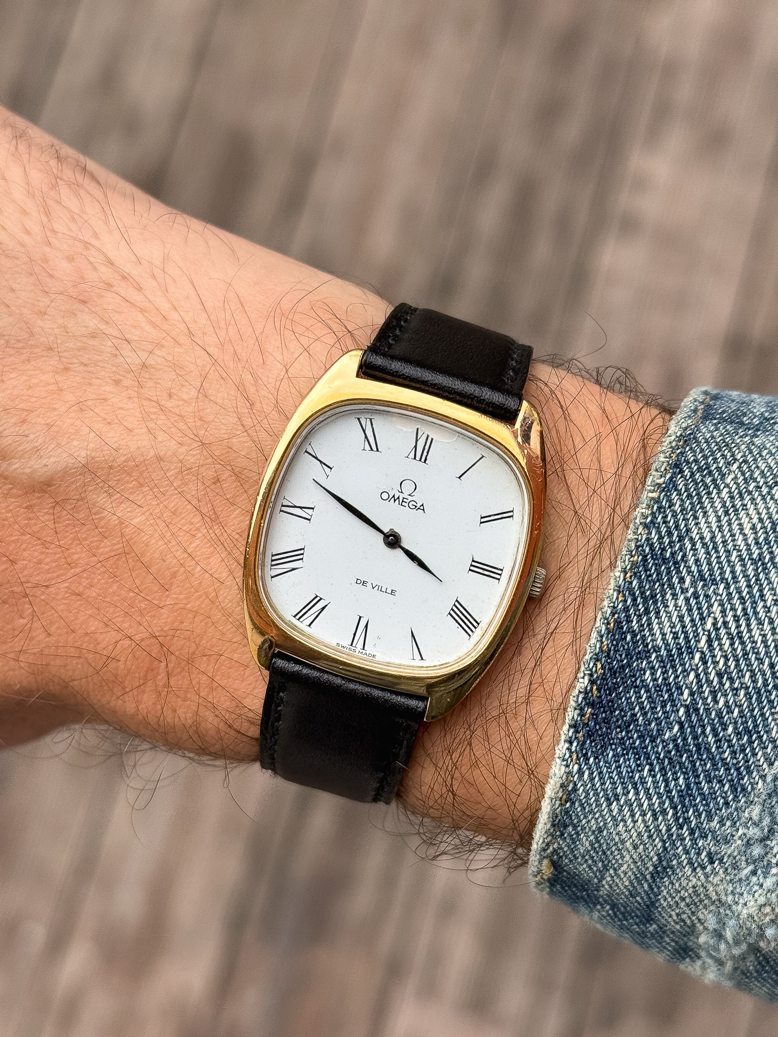 Omega - De Ville 111.0139 Tonneau Plaqué or cadran blanc romain - 1977