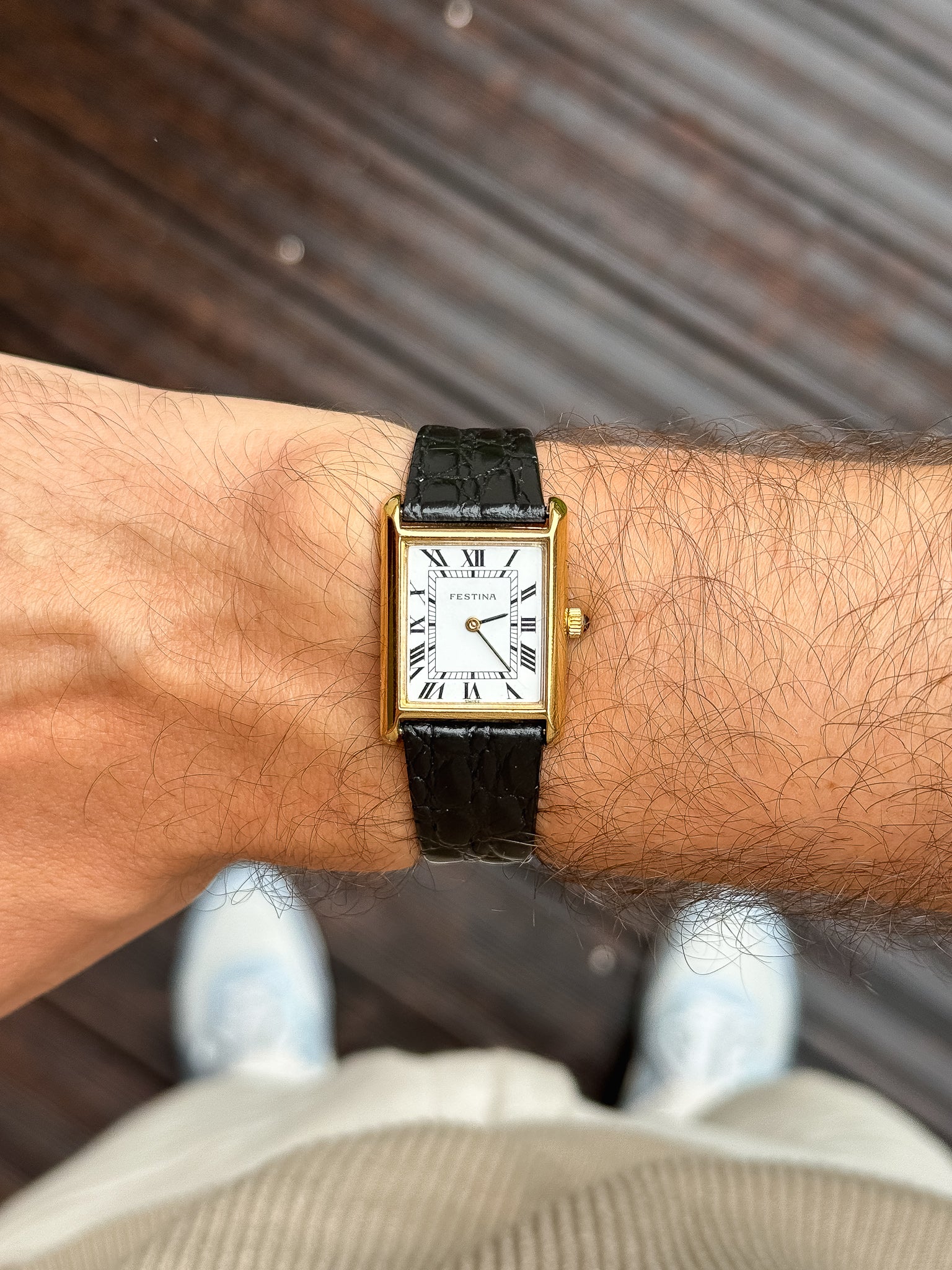 Festina - Tank رومان بلانك مطلي بالذهب - 1980s 