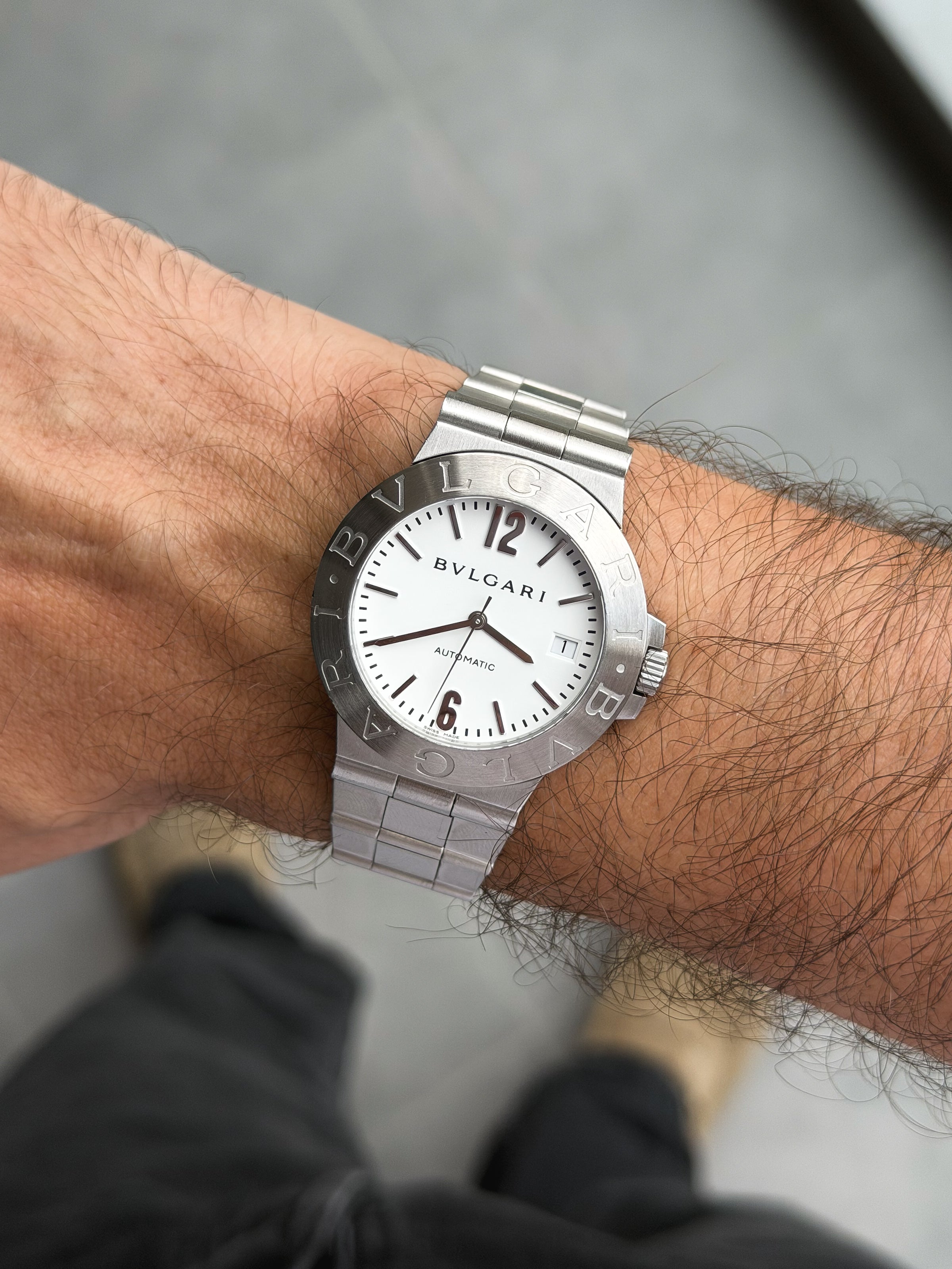 宝格丽 - Diagono 钢手镯 白色表盘 - 2005 