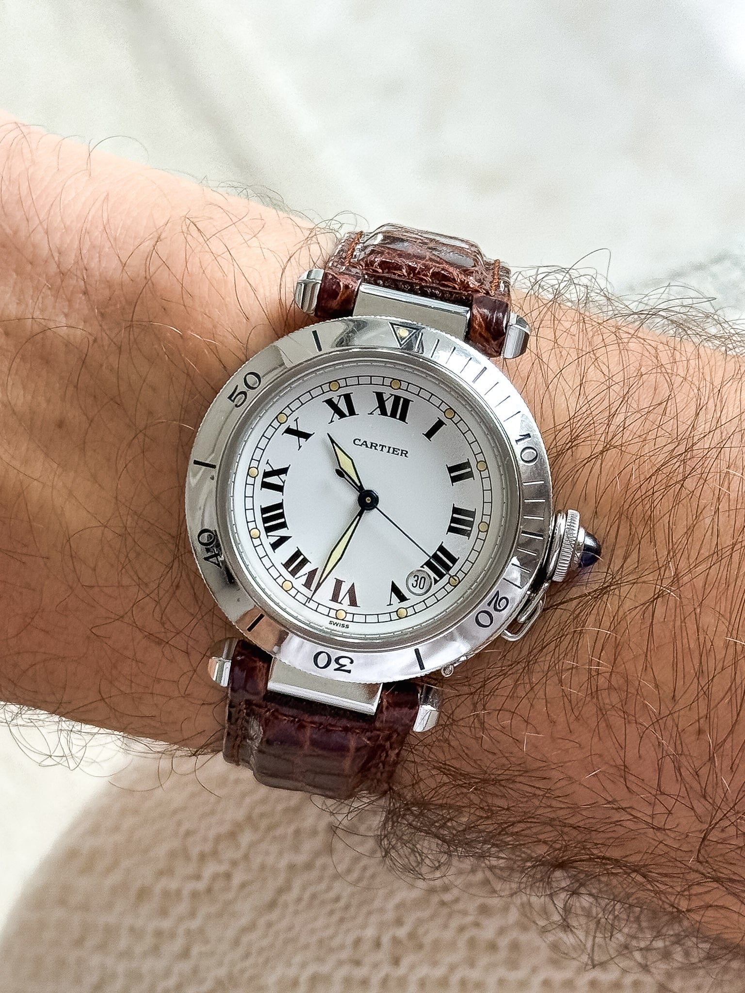 Cartier - Pasha R4020 38mm Cabochon bleu - 2000s