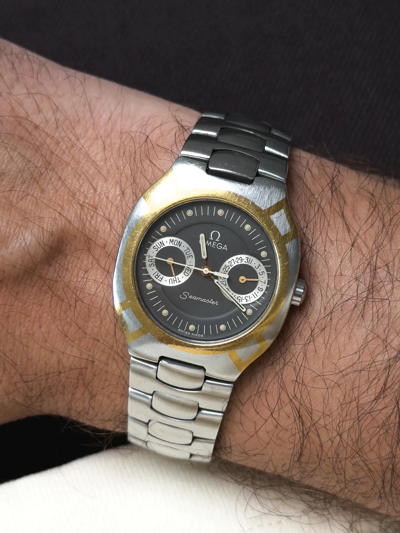 Omega - Seamaster Polaris Daydate Anthracite 18k Gold - 1980s 