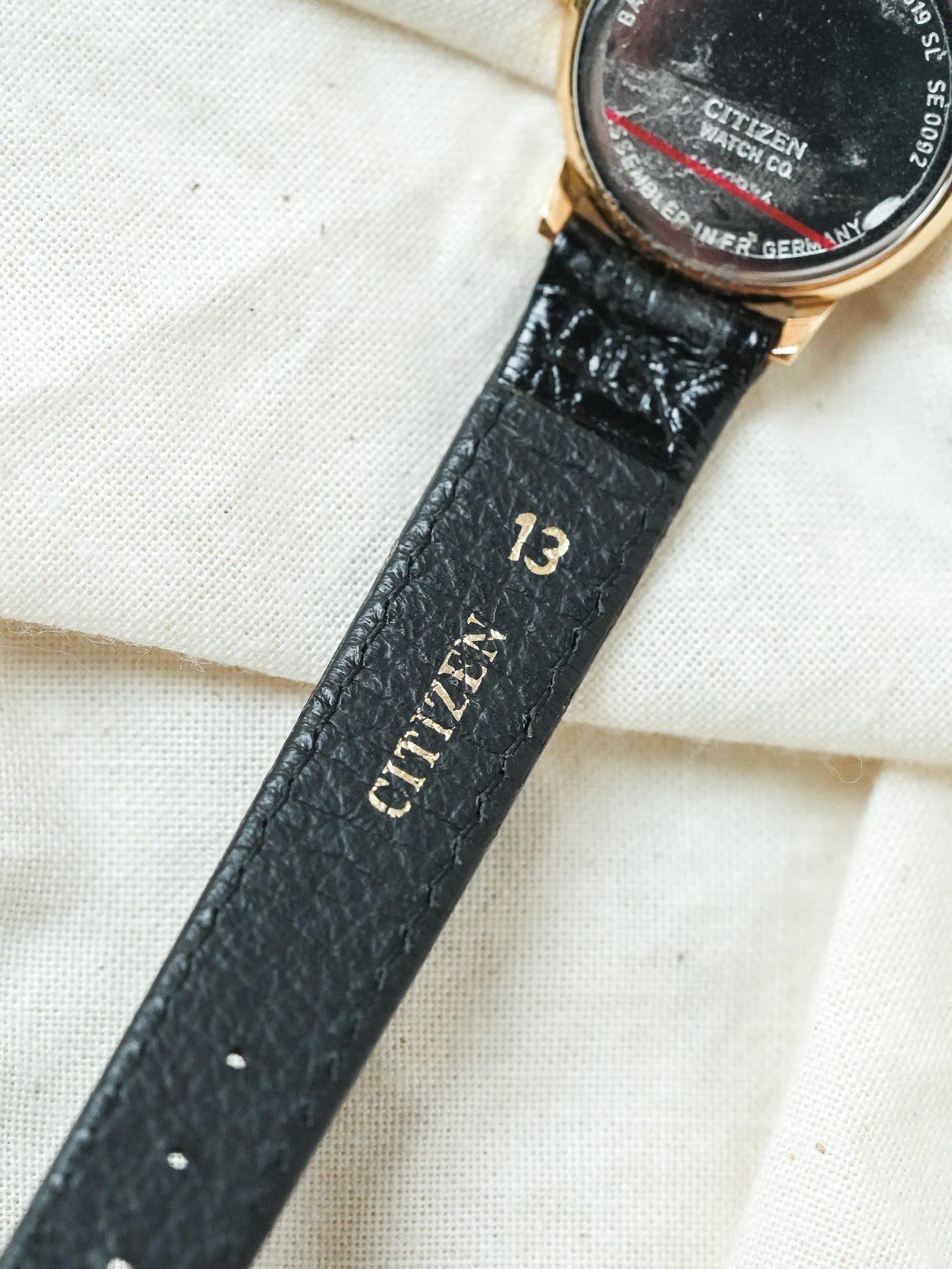 Citizen - Mini Dressed Watch Cabochon Gold Roman Numerals - NOS - 1991 