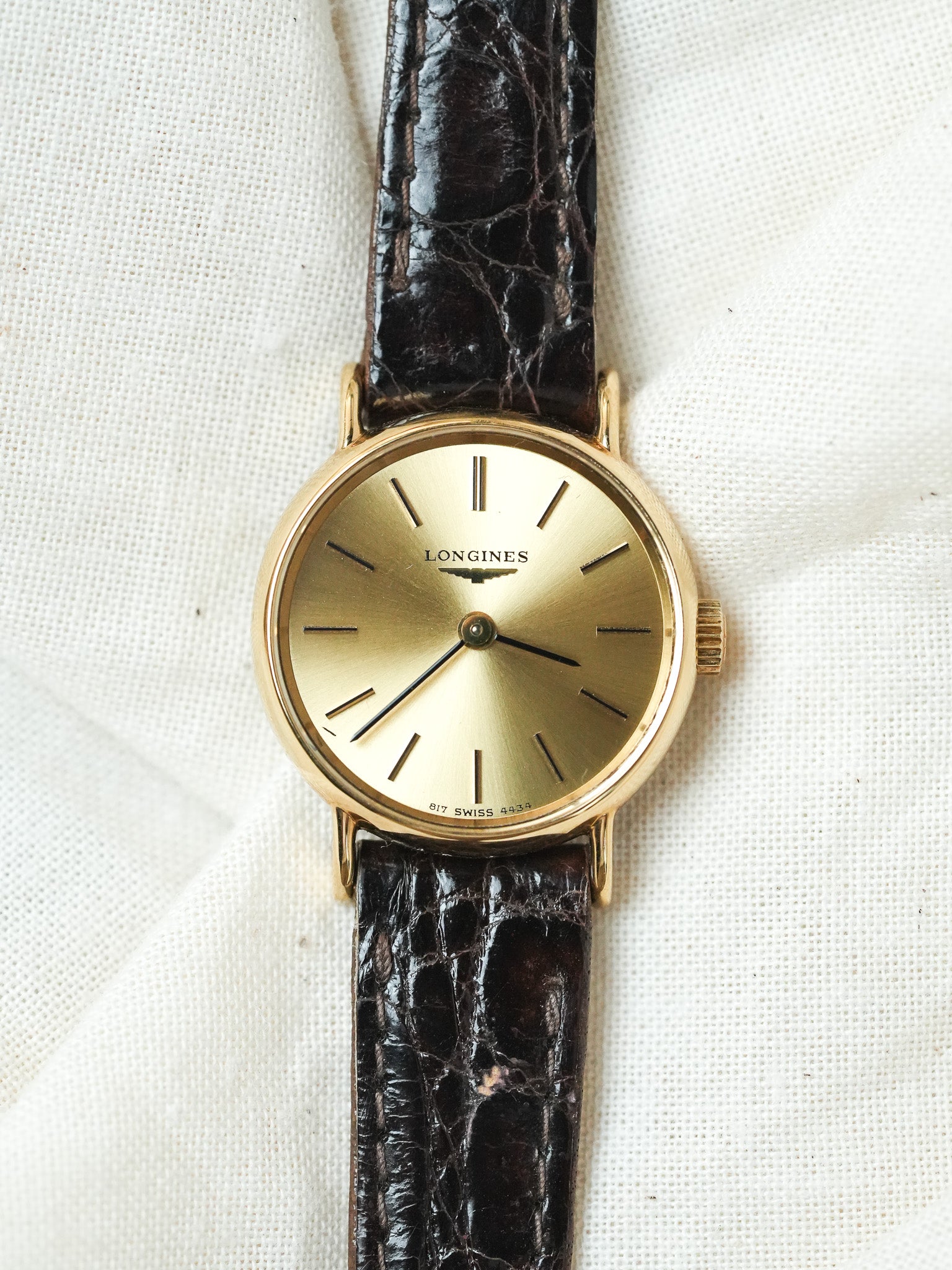 Longines- Mini Montre habillée femme plaqué Or Manuel - NOS - 1980s