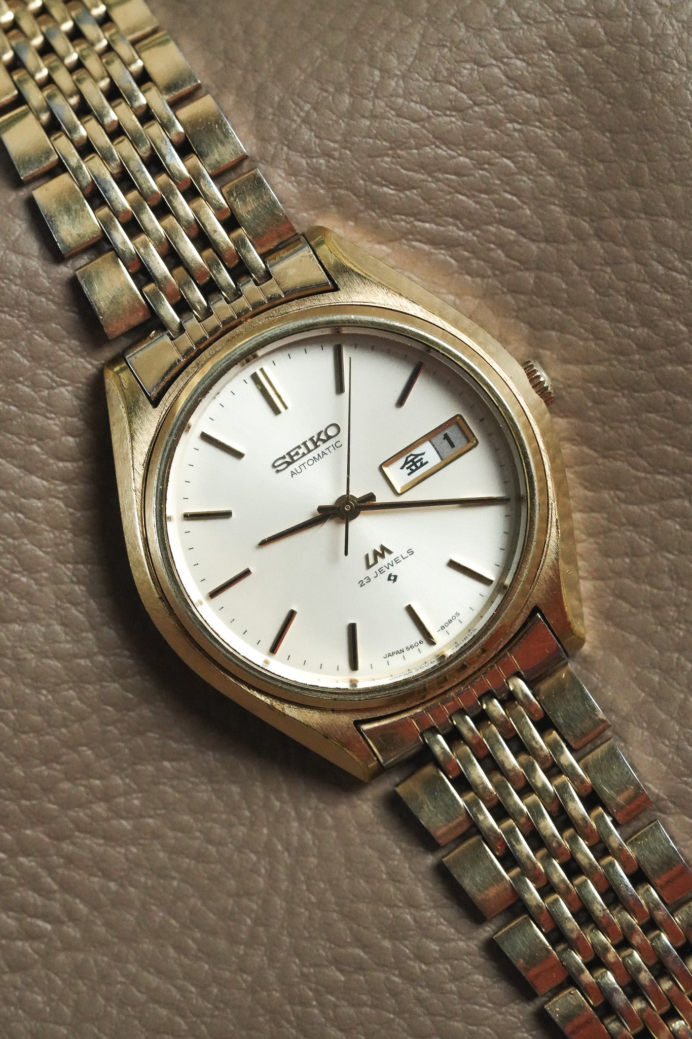 Seiko - Lord matic Daydate Kanji Chapado en oro grano de arroz - 1975 