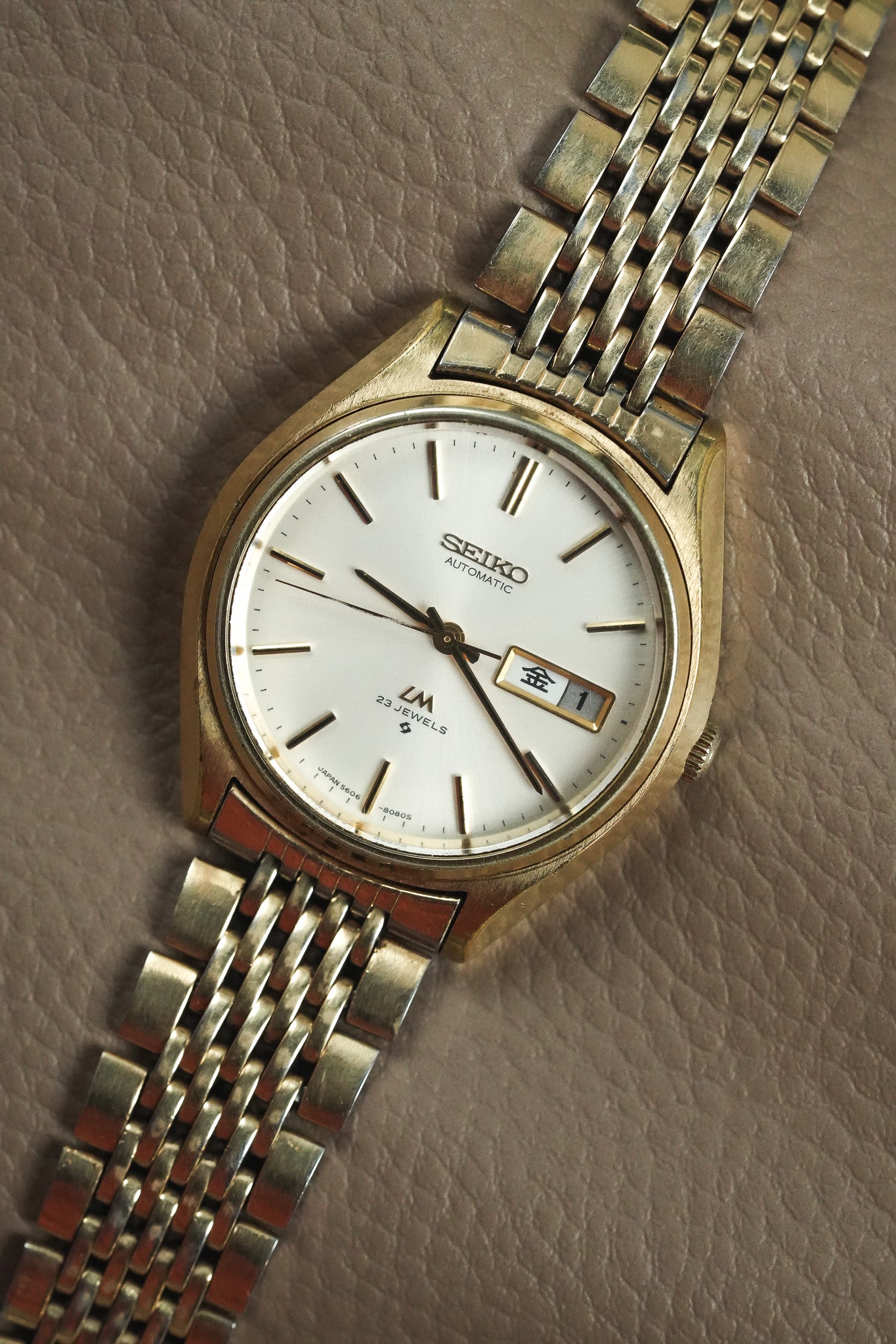 Seiko - Lord matic Daydate Kanji Chapado en oro grano de arroz - 1975 