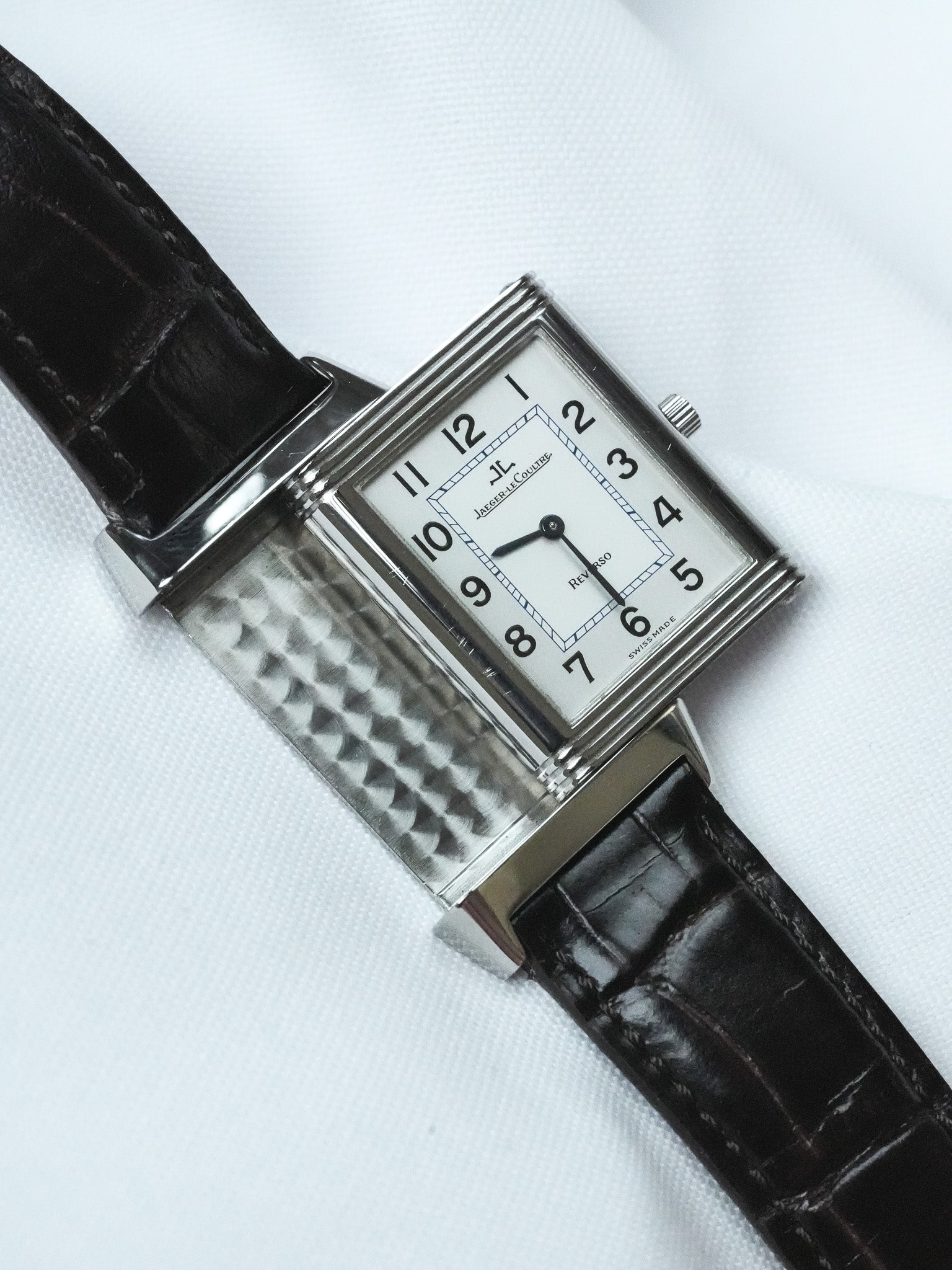 ساعة Jaeger-LeCoultre Reservo 250.8.86 فينتاج - يدويّة الترقية الإضافية، من الفولاذ والفضة (1990s) 