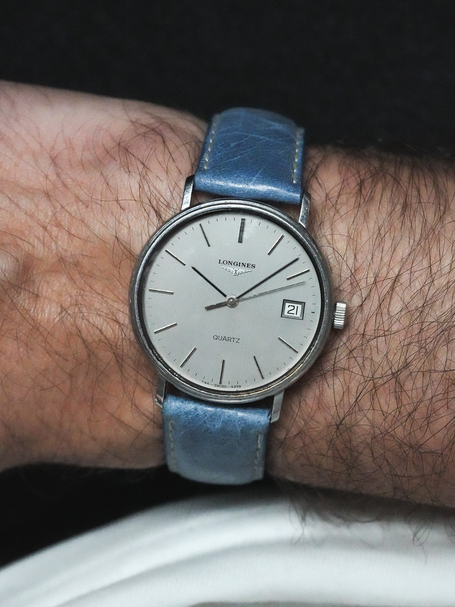 Montre Longines Vintage - 34mm Acier Date Ronde (Années 1980)