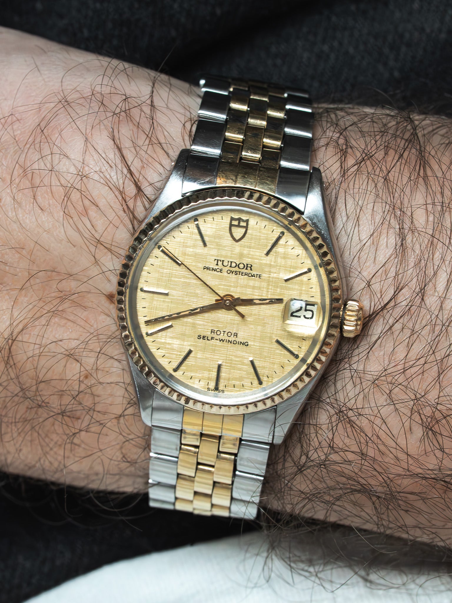Vintage Tudor Prince Oysterdate Watch - 32mm Stainless Steel and Gold (1980s) 