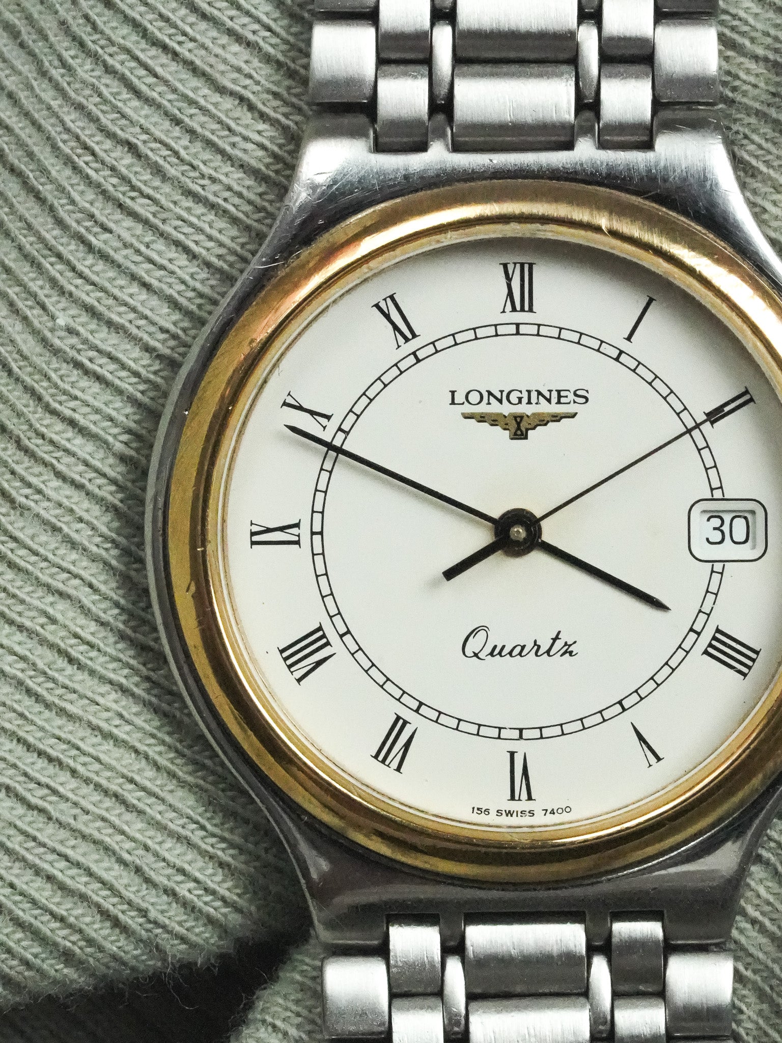 Longines - Armband aus Stahlgeflecht Lünette Gold - Papier - 1991 