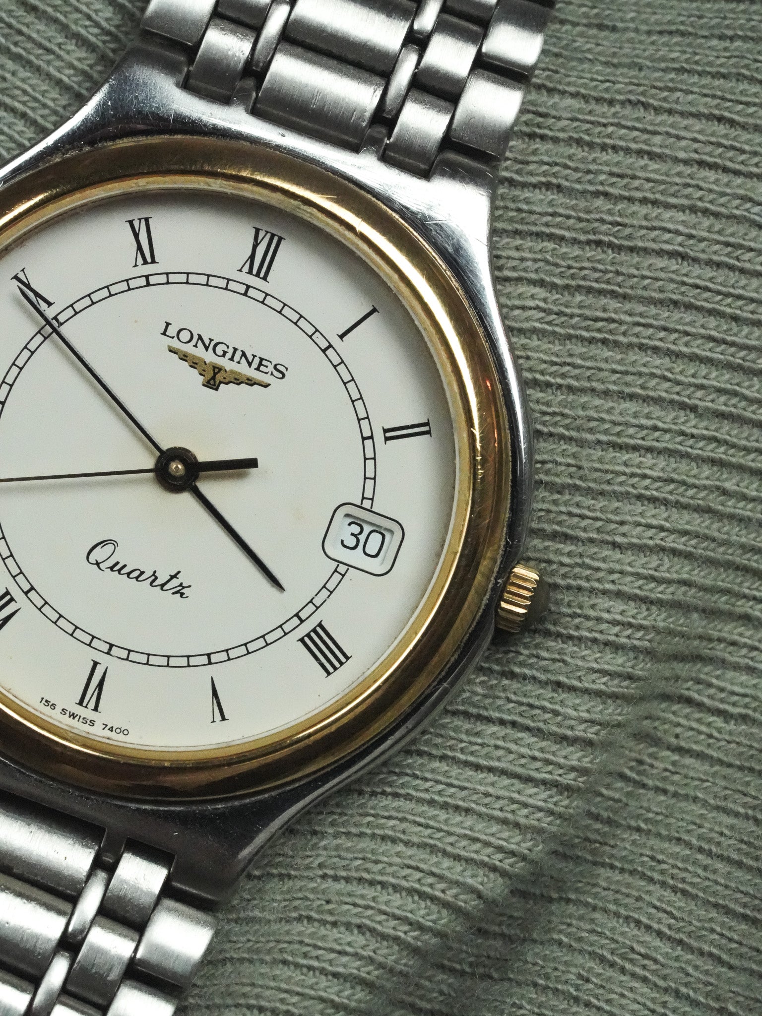 Longines - Armband aus Stahlgeflecht Lünette Gold - Papier - 1991 