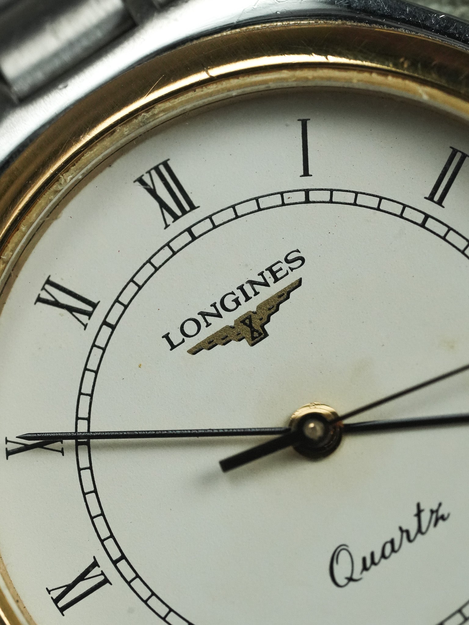 Longines - Armband aus Stahlgeflecht Lünette Gold - Papier - 1991 