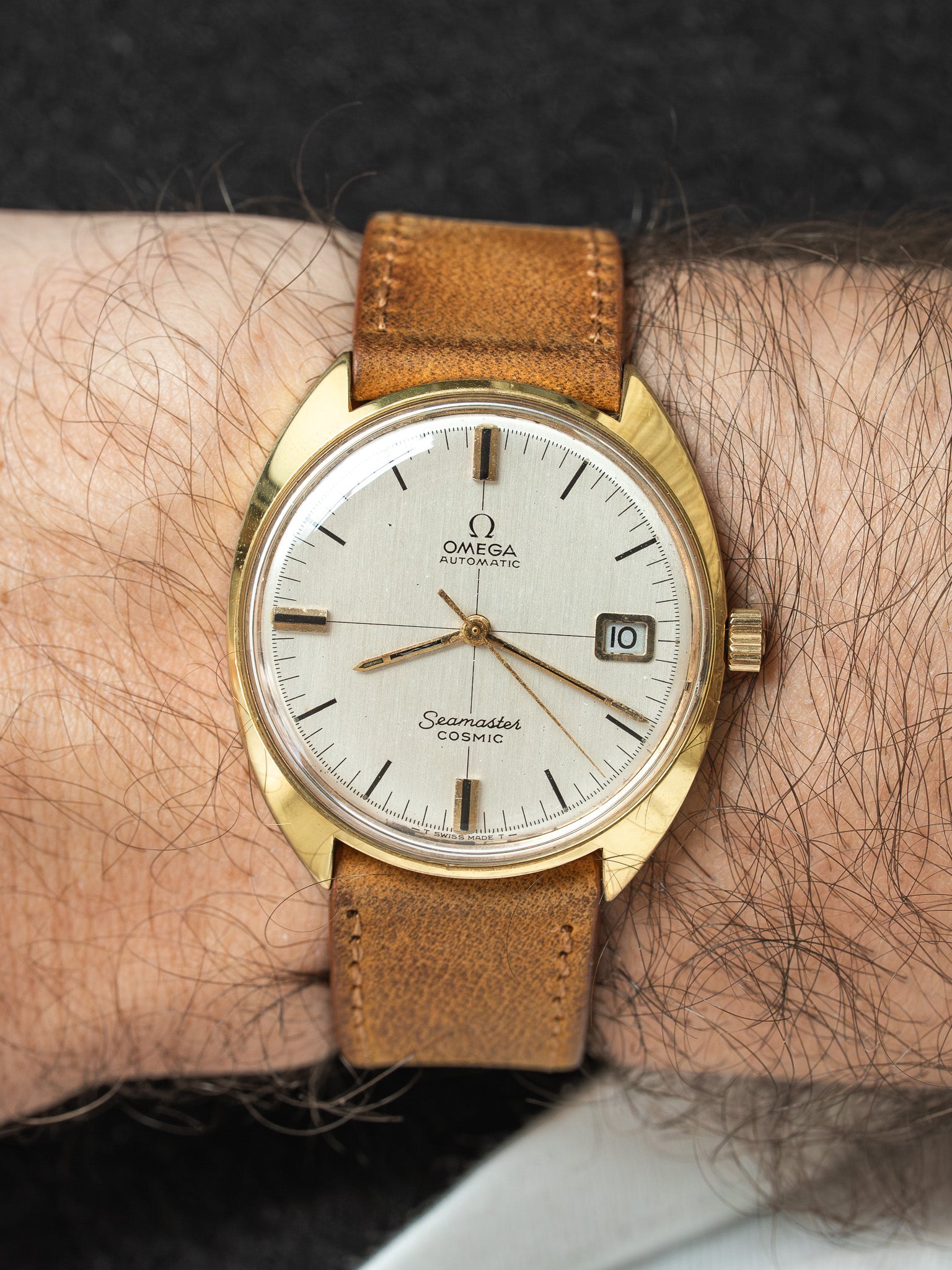 Omega Seamaster Cosmic 166.026 复古 - 35毫米 金色镀层（1970s） 