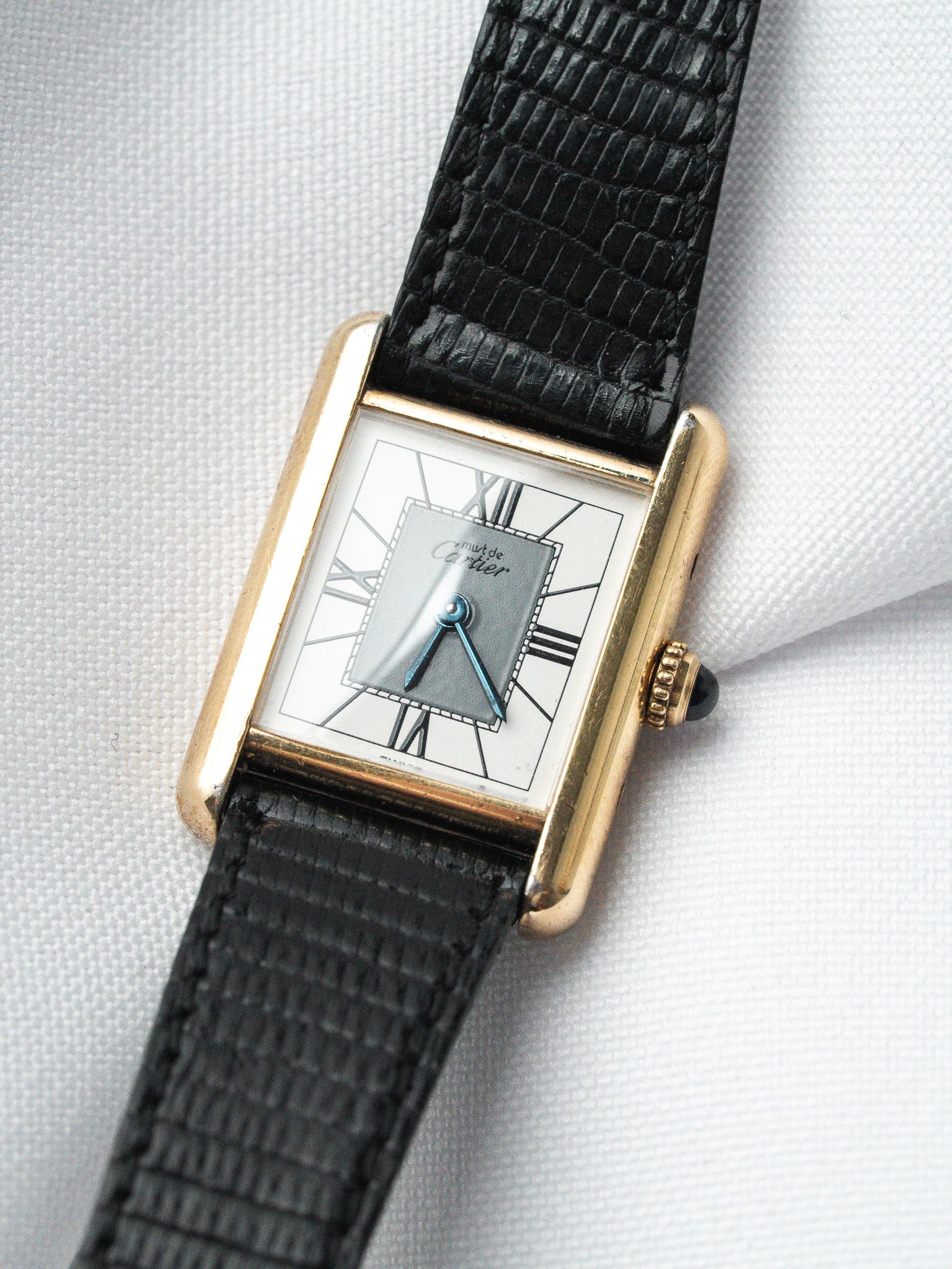 Montre Cartier Must de Cartier Tank SM - Vermeil Cadran Blanc Gris (Vintage 1990) - Atelier Victor