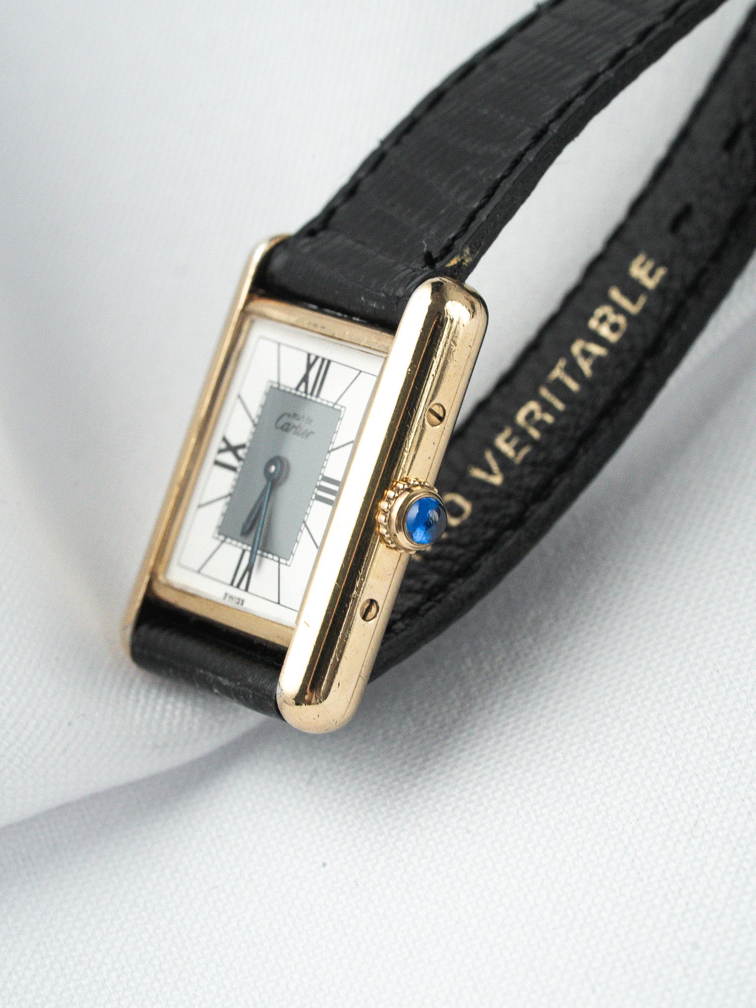 Montre Cartier Must de Cartier Tank SM - Vermeil Cadran Blanc Gris (Vintage 1990) - Atelier Victor