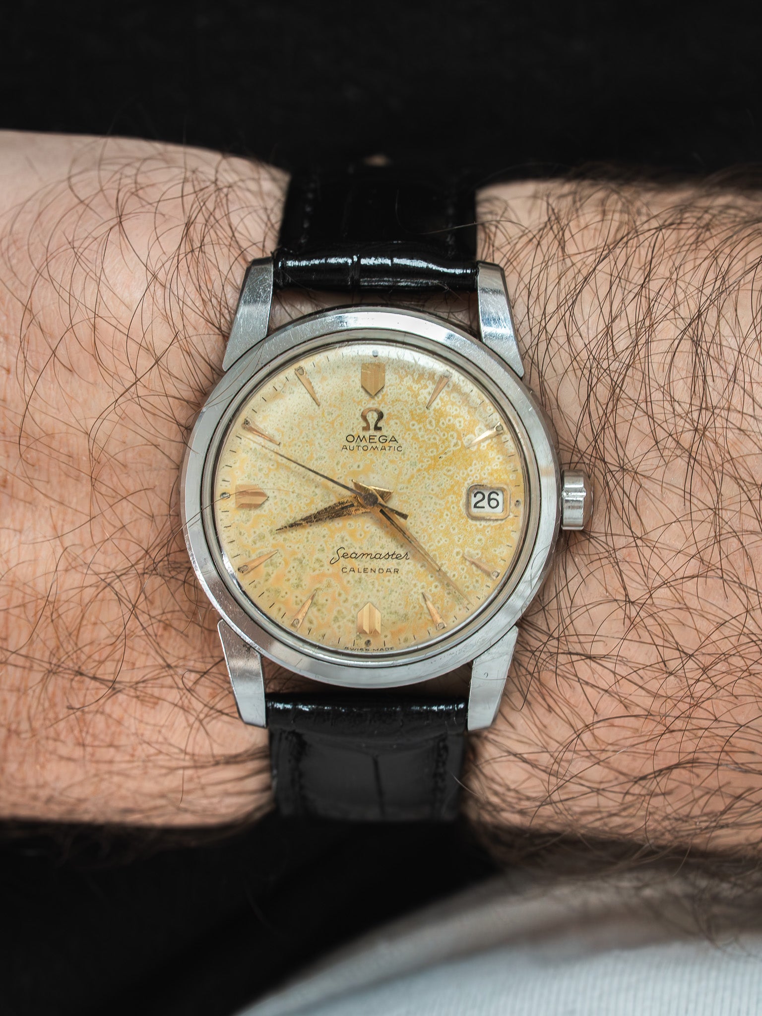 Montre Omega Seamaster Calendar 2849-4-SC Vintage - 34mm Tropical (1956) - Atelier Victor