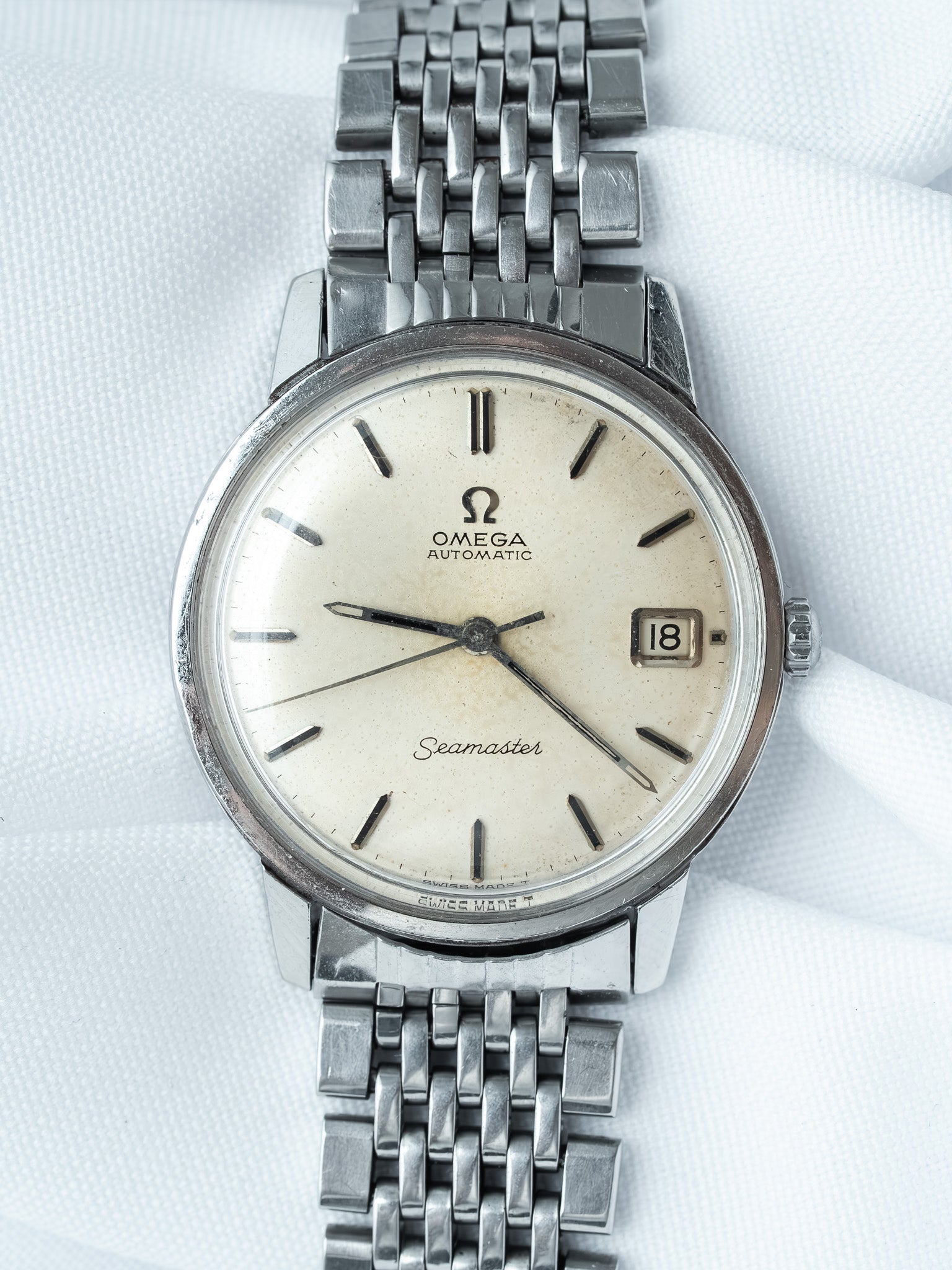 Montre Omega Seamaster 166.002 Vintage - 34,5mm Acier Automatique Date (1966) - Atelier Victor