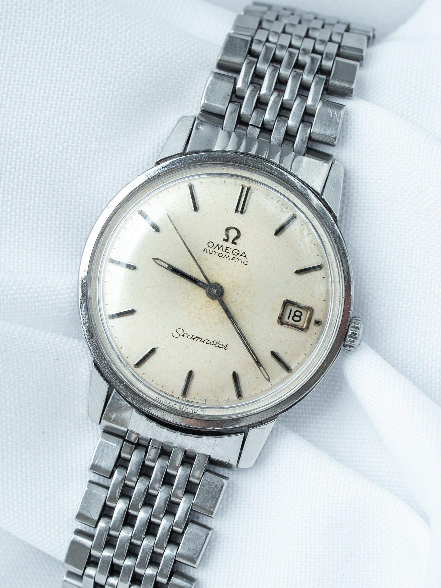 Montre Omega Seamaster 166.002 Vintage - 34,5mm Acier Automatique Date (1966) - Atelier Victor