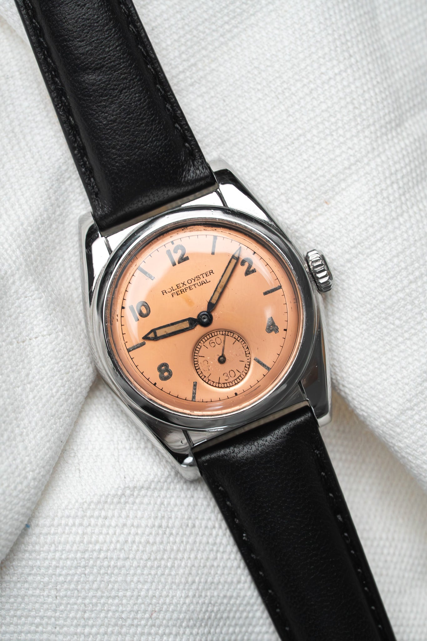 Montre Rolex Bubble Back 6050 Vintage - Saumon Acier (1950)