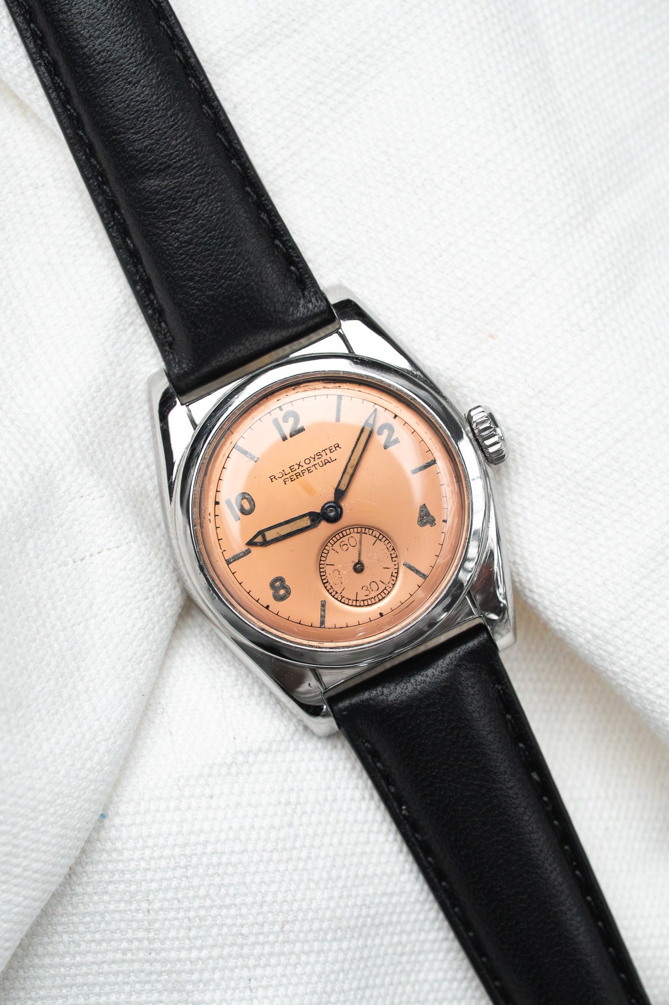 Montre Rolex Bubble Back 6050 Vintage - Saumon Acier (1950)
