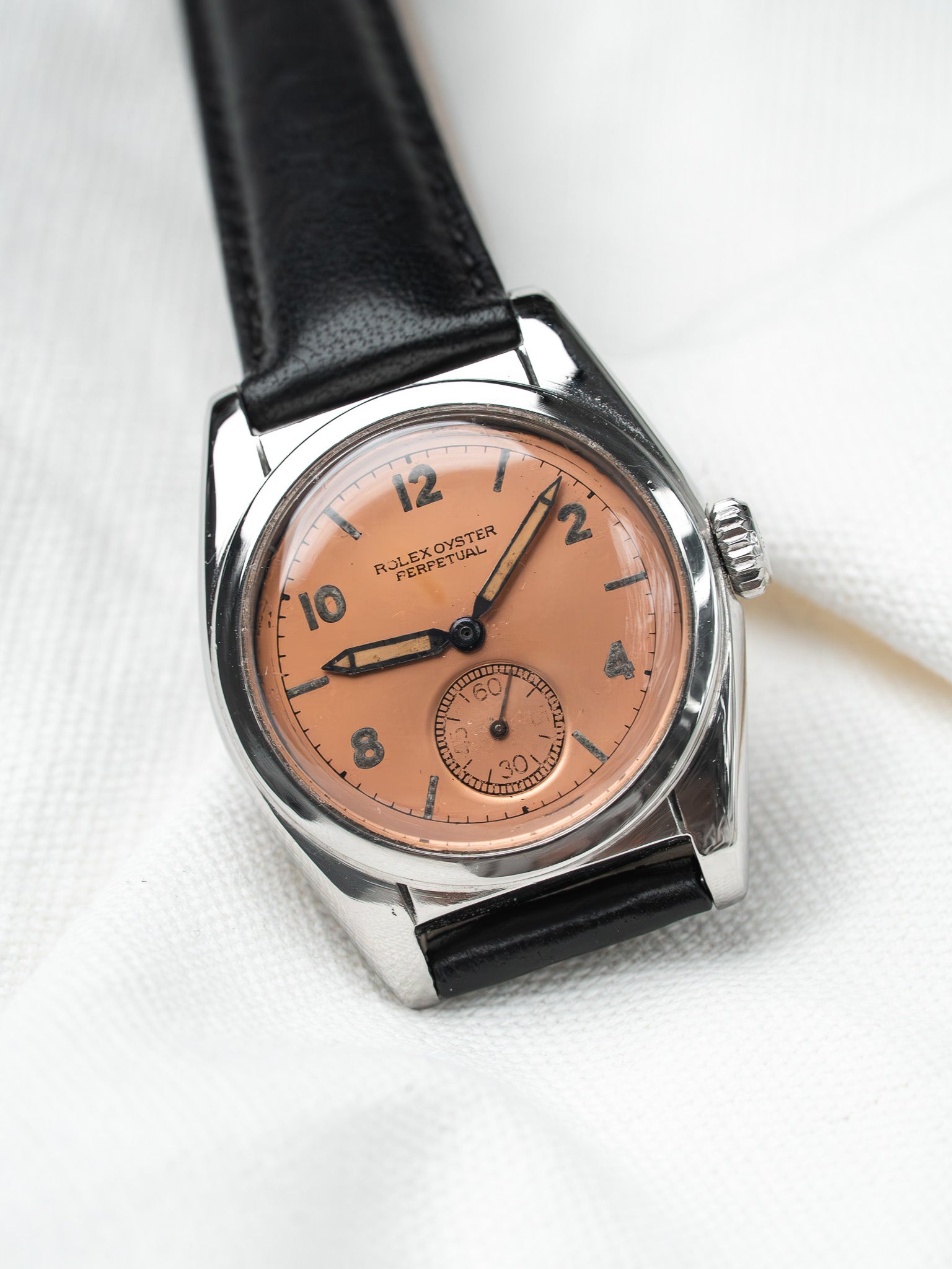 Montre Rolex Bubble Back 6050 Vintage - Saumon Acier (1950)
