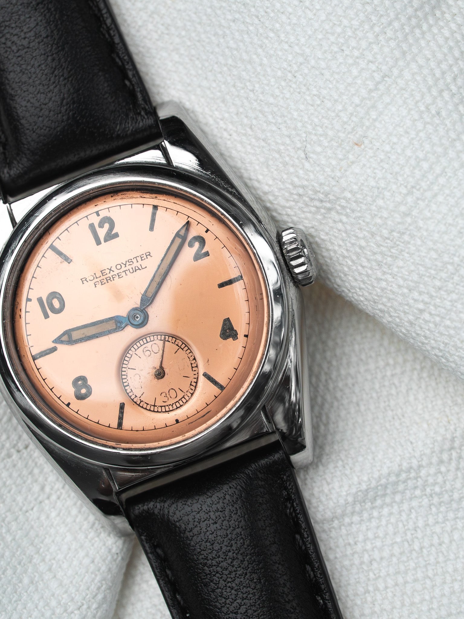 Montre Rolex Bubble Back 6050 Vintage - Saumon Acier (1950)