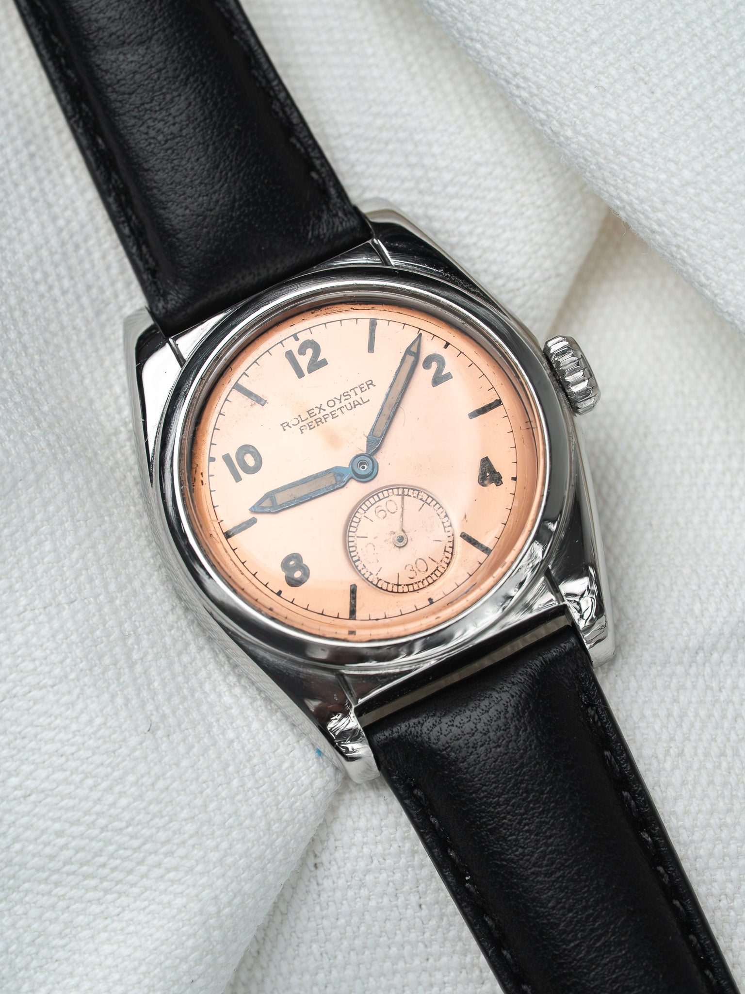 Montre Rolex Bubble Back 6050 Vintage - Saumon Acier (1950)