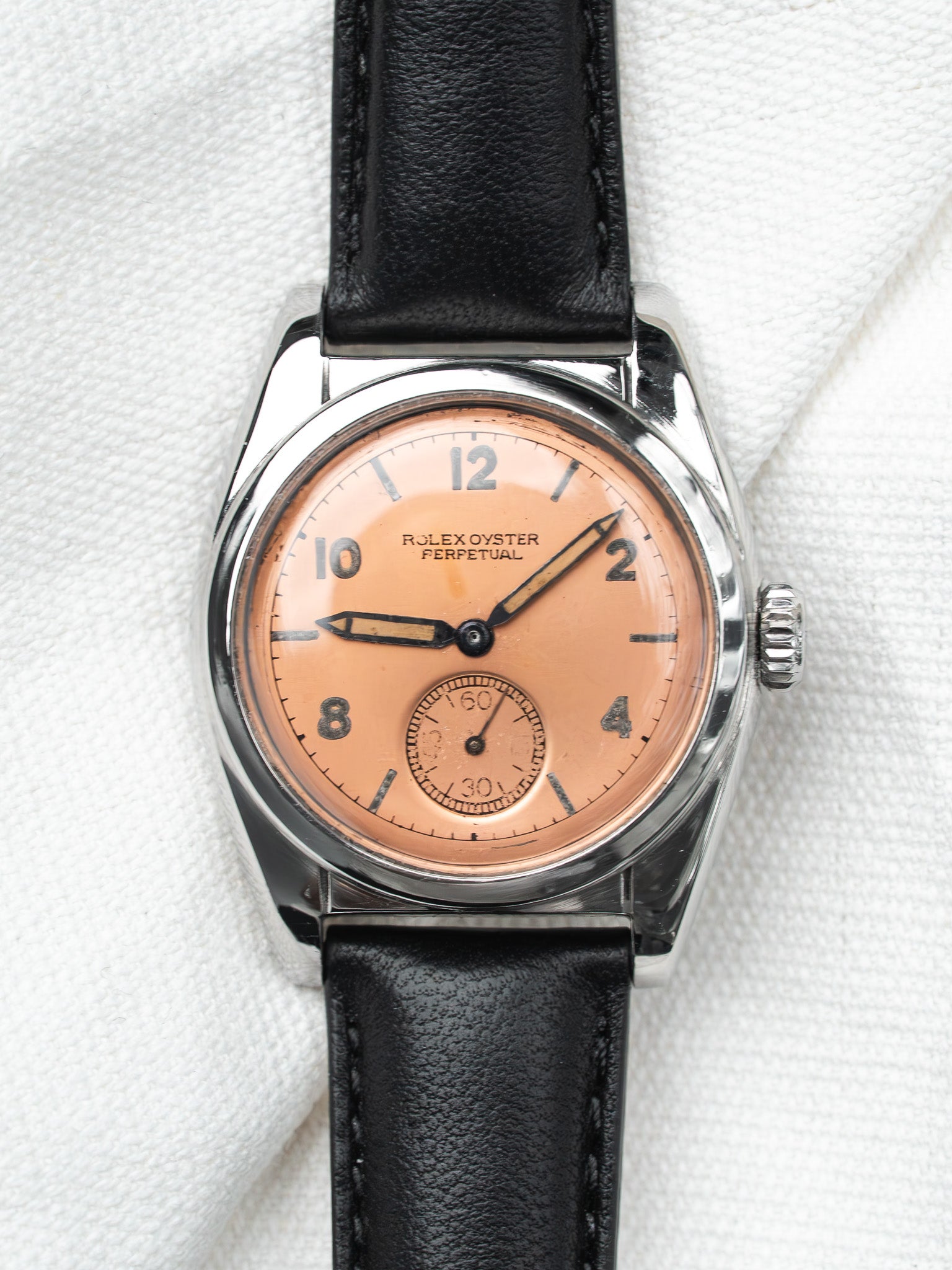 Montre Rolex Bubble Back 6050 Vintage - Saumon Acier (1950)