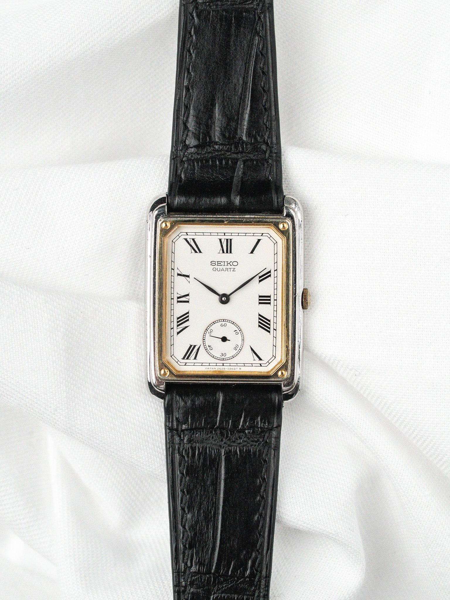 Vintage Seiko Tank Watch — Roman Dial & Small Seconds (1981) 