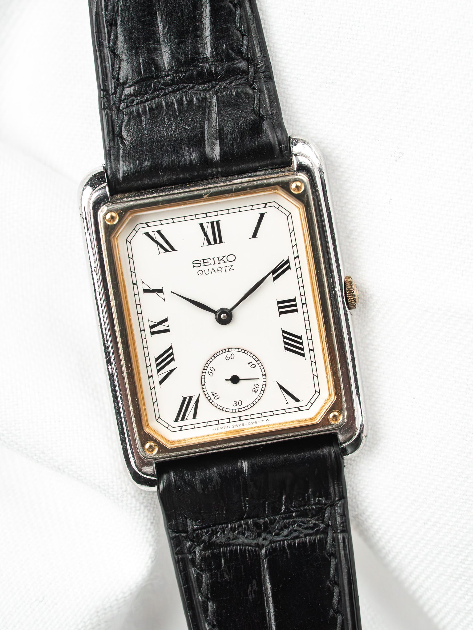 Vintage Seiko Tank Watch — Roman Dial & Small Seconds (1981) 