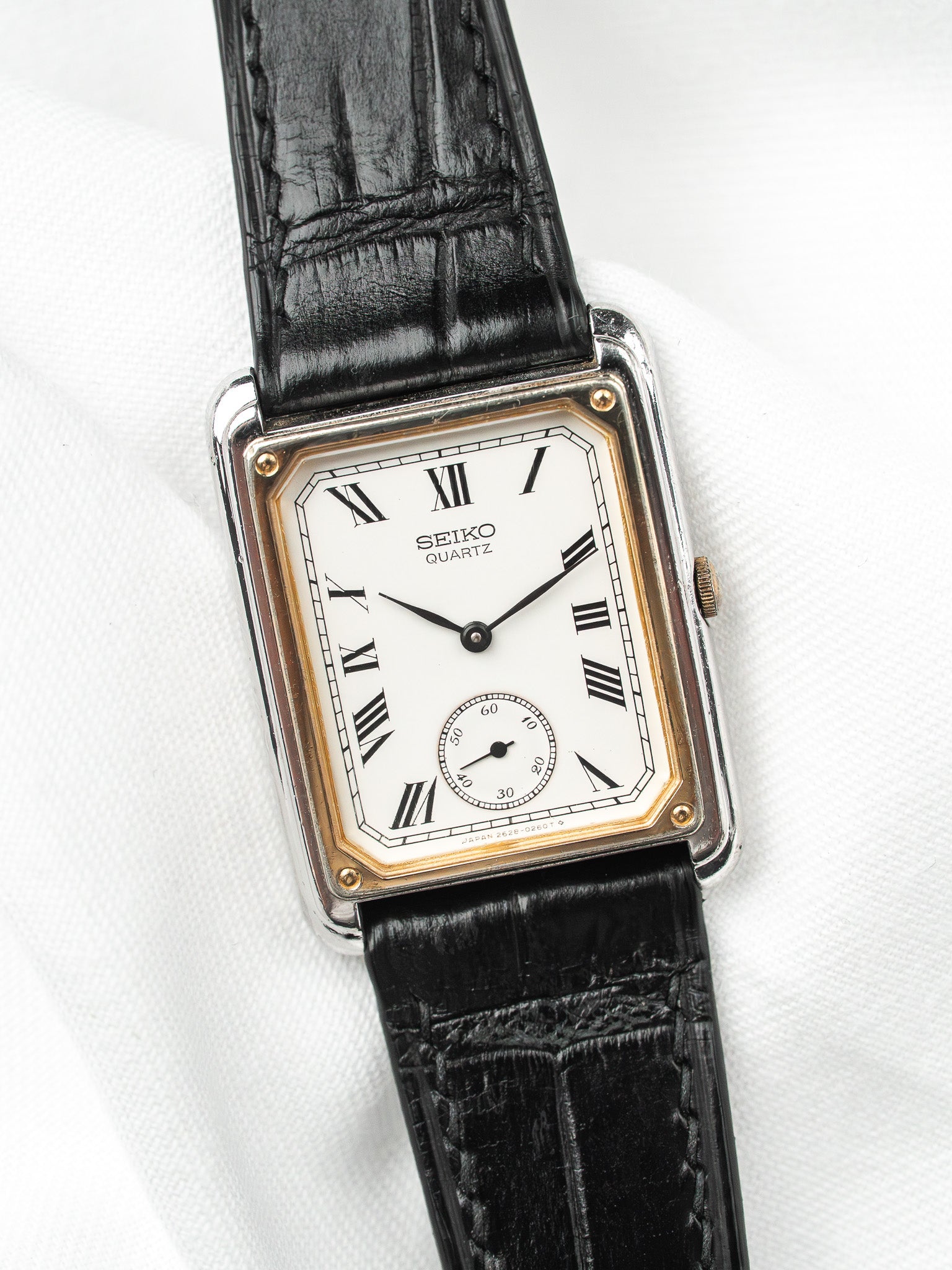 Vintage Seiko Tank Watch — Roman Dial & Small Seconds (1981) 