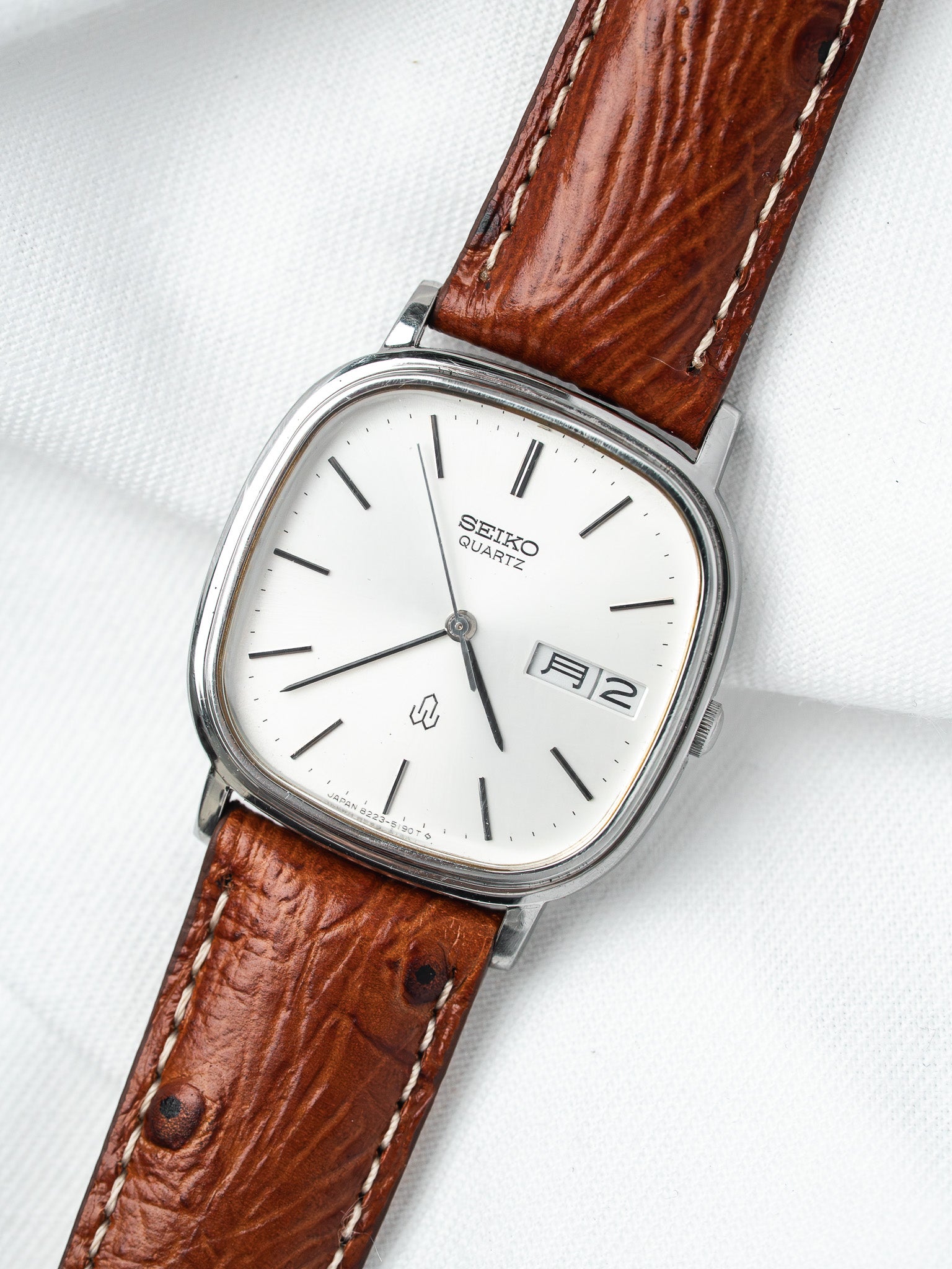 Vintage Seiko SQ Watch — 8223-5120 TV Case Kanji JDM (1981) 