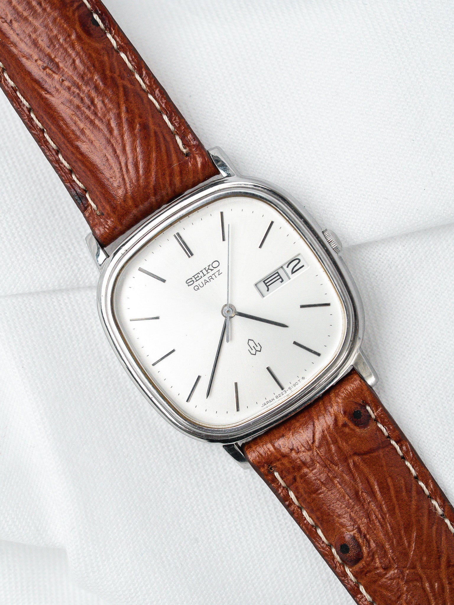 Vintage Seiko SQ Watch — 8223-5120 TV Case Kanji JDM (1981) 