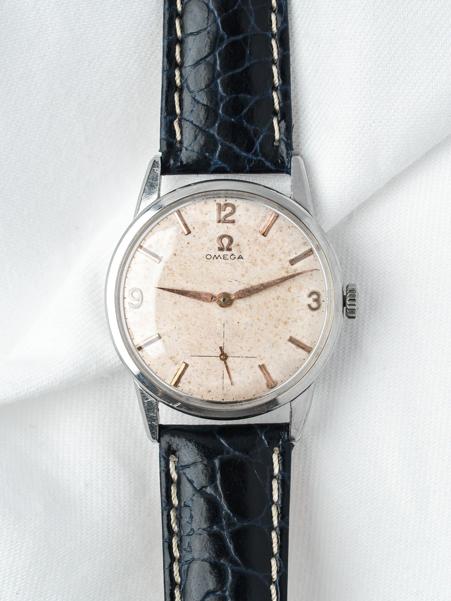 Omega 14613 Steel Calibre 268 Manual Watch — Patina Dial (1959) 