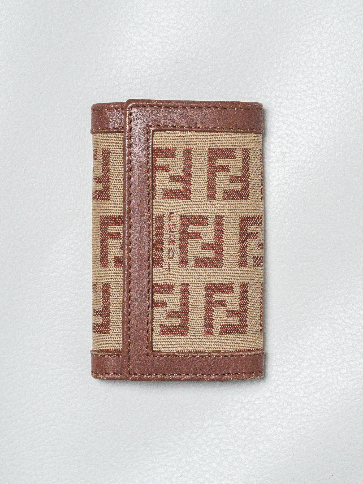 Porte-Clés Fendi Vintage — Toile Zucca Monogram FF & Cuir