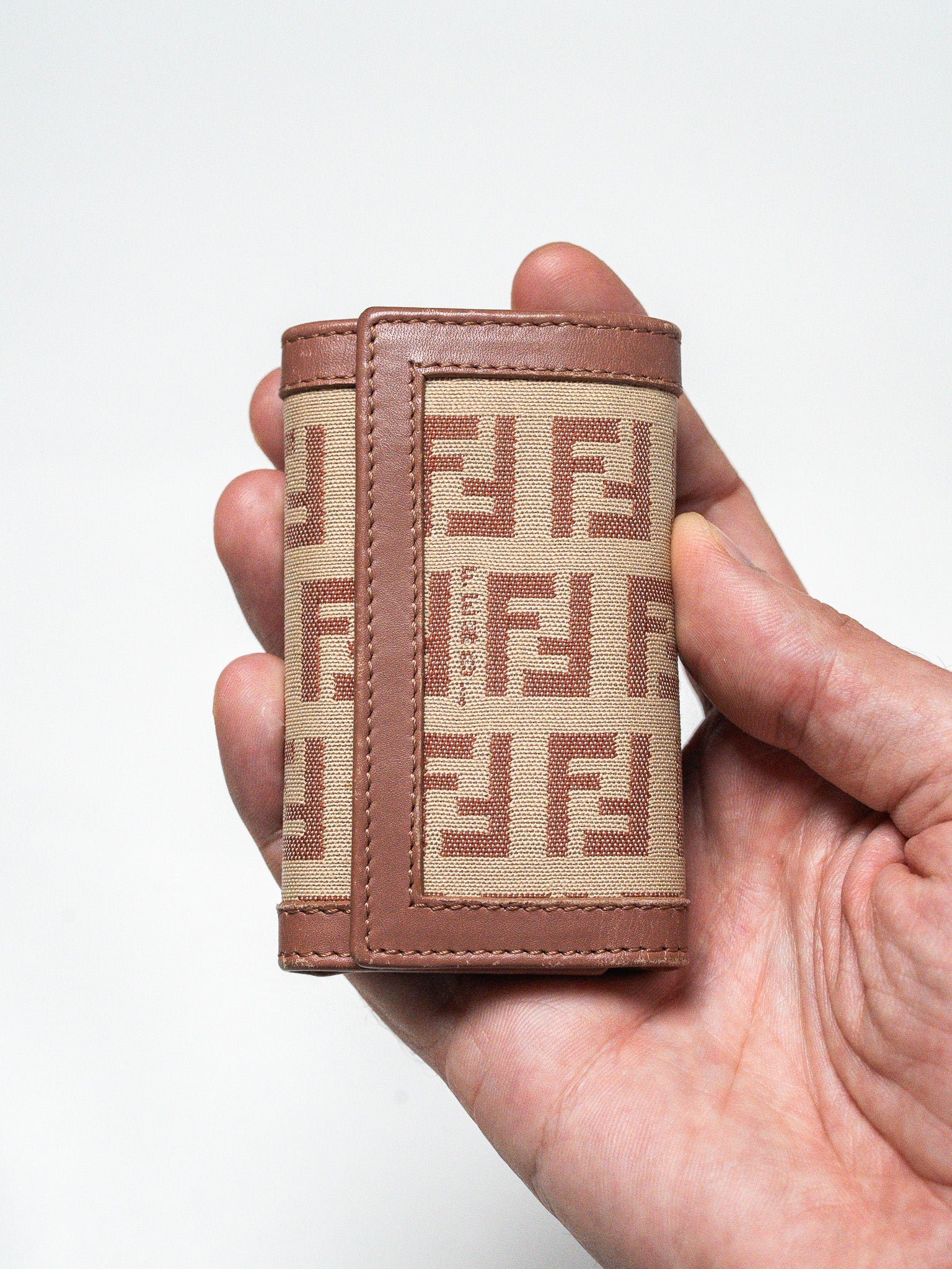 Porte-Clés Fendi Vintage — Toile Zucca Monogram FF & Cuir