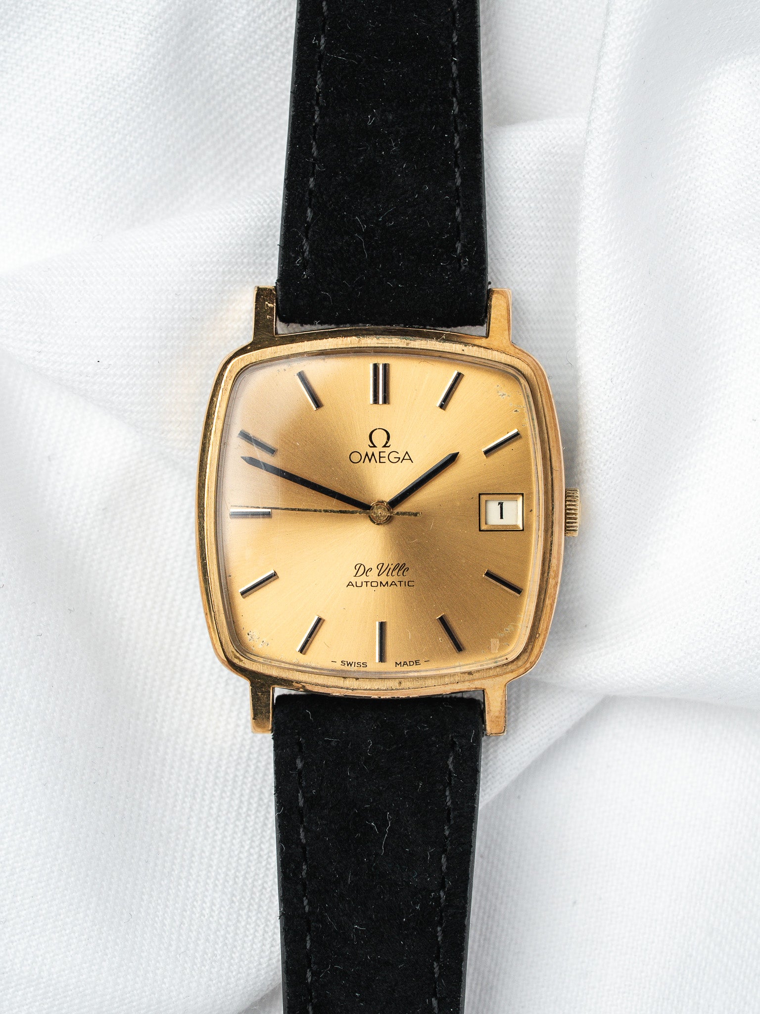 Orologio Omega De Ville Automatico Placcato in oro 162.0060 — Quadrante oro (1978) 