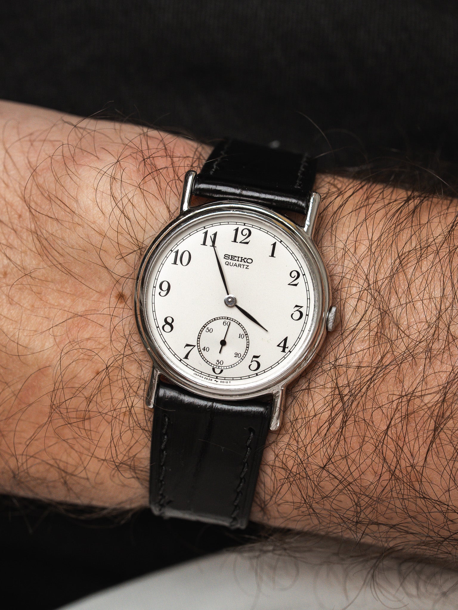 Montre Seiko Vintage Acier — Petite Seconde Cadran Blanc (1983)
