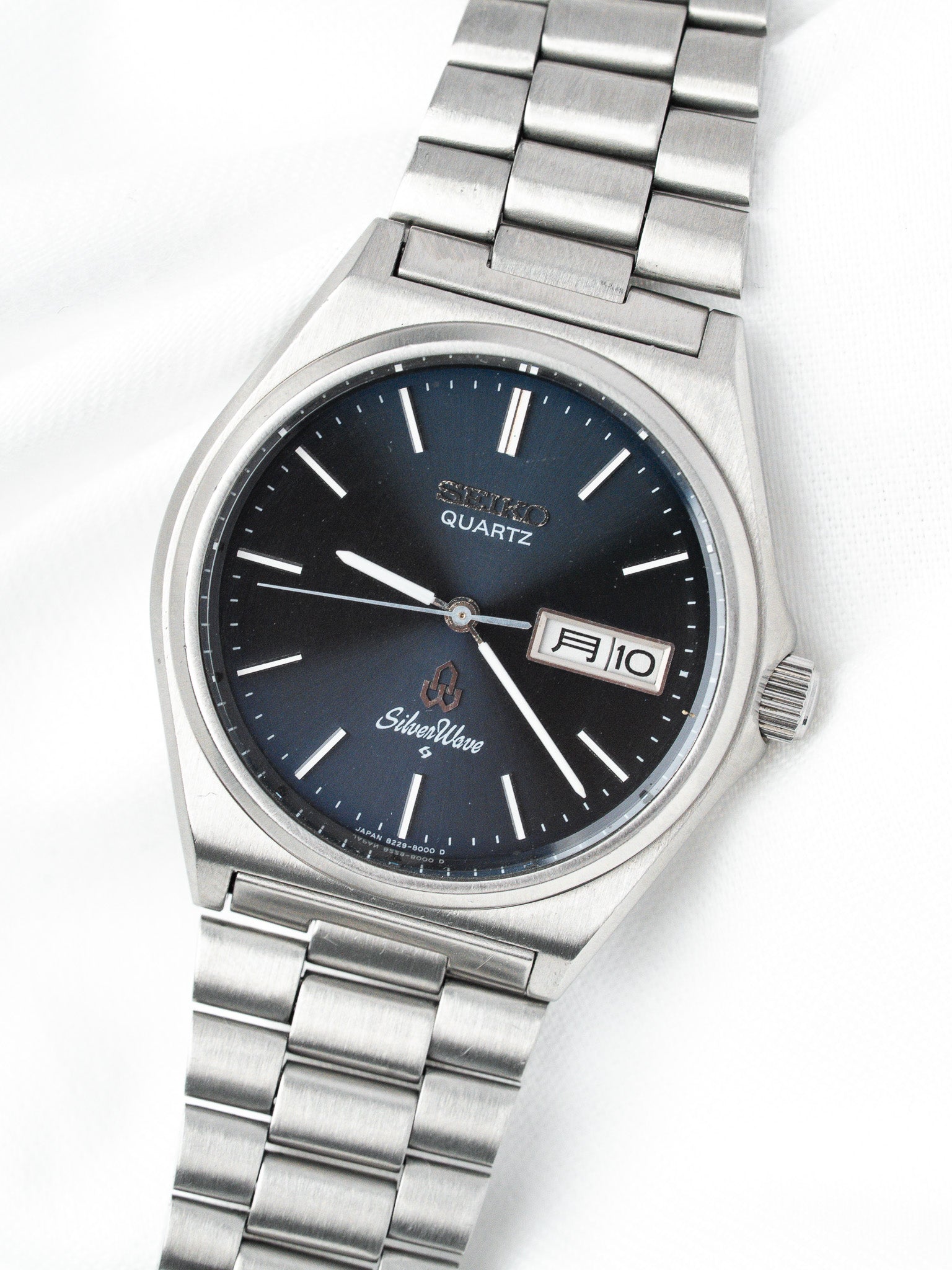 Orologio Seiko SilverWave Quartz — Quadrante blu Day-Date (1981) 