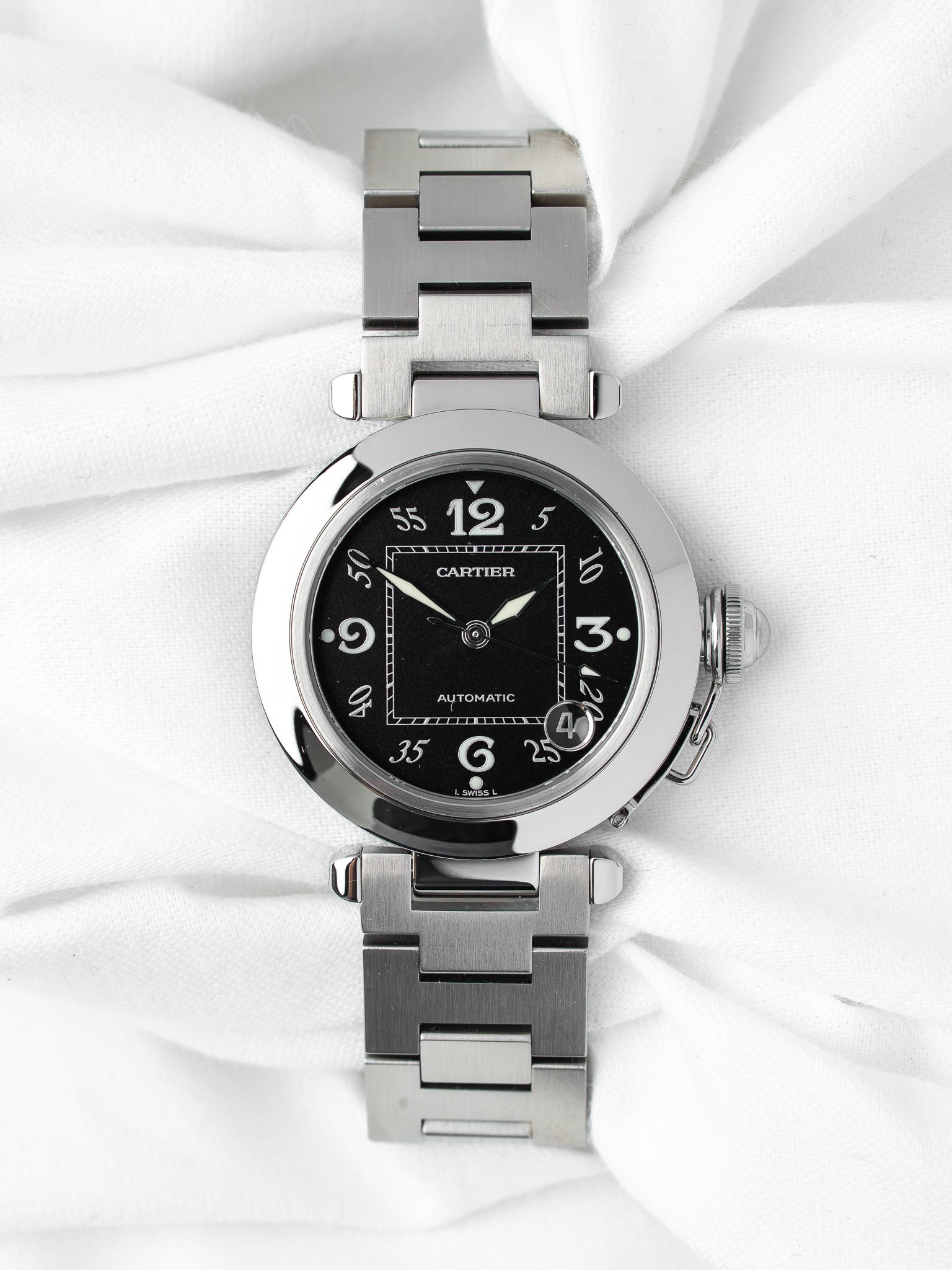 MoMontre Cartier Pasha C 2324 Acier — Cadran Noir (2000)