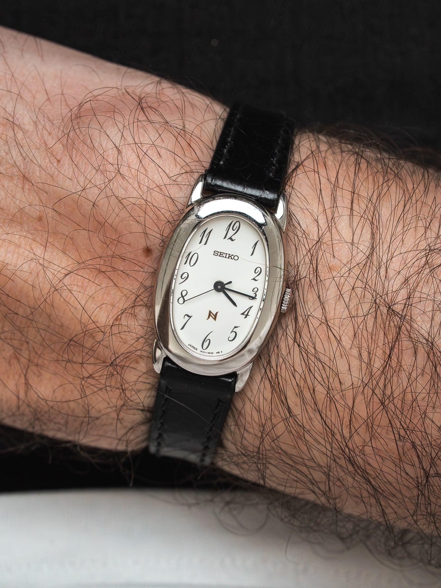 Orologio Seiko Baignoire Acciaio — Quadrante Bianco (1999) 