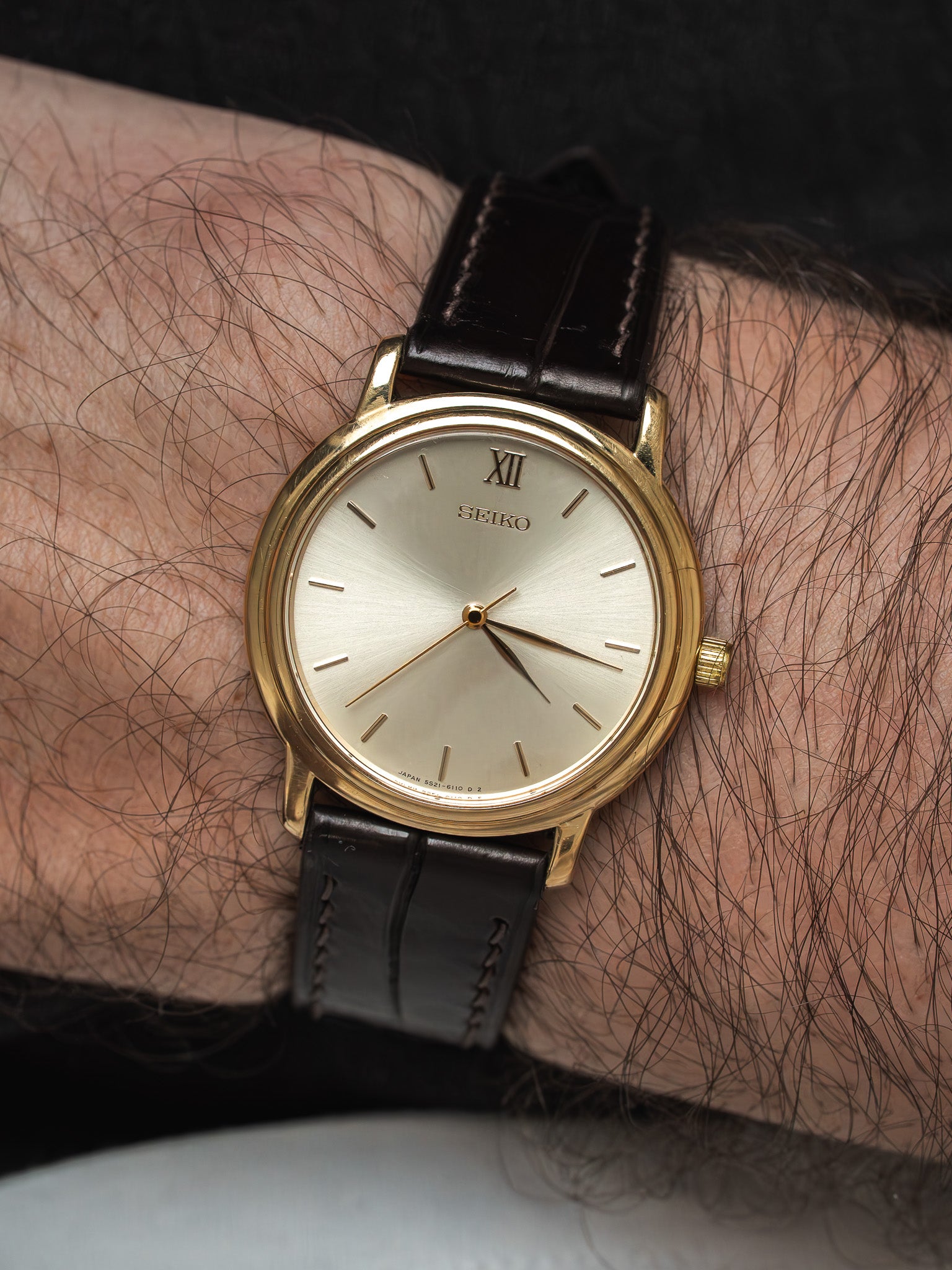 Orologio Seiko 5S21 placcato oro — secondi continui (1989) 