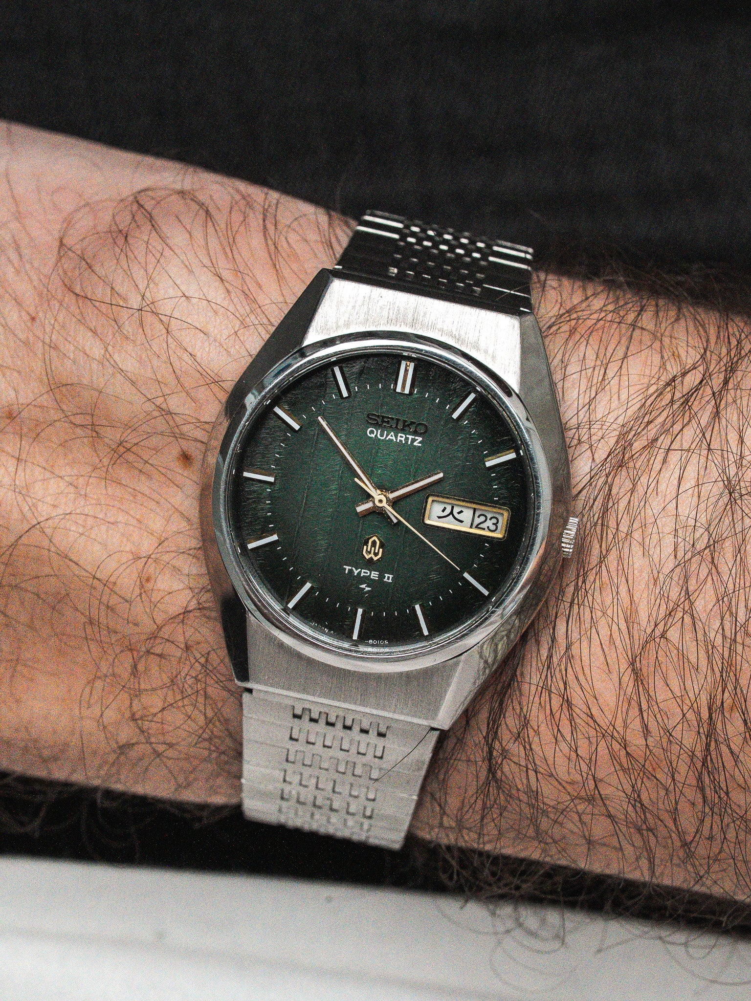 Orologio Seiko Type II 4623 Acciaio — Quadrante Verde (1976) 