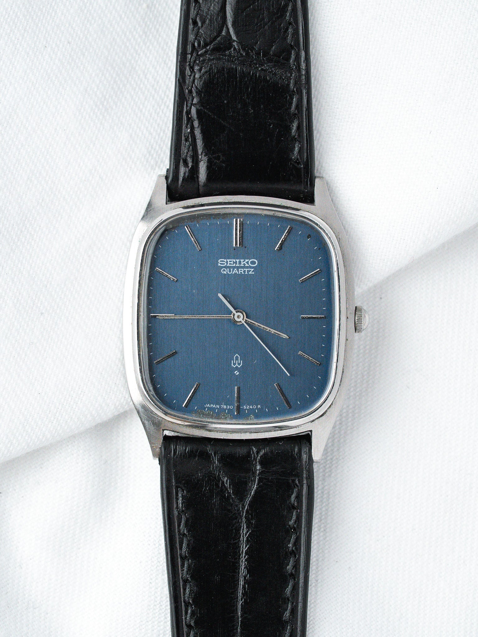 Vintage Seiko Quartz Tonneau — Midnight Blue Dial (1979) 