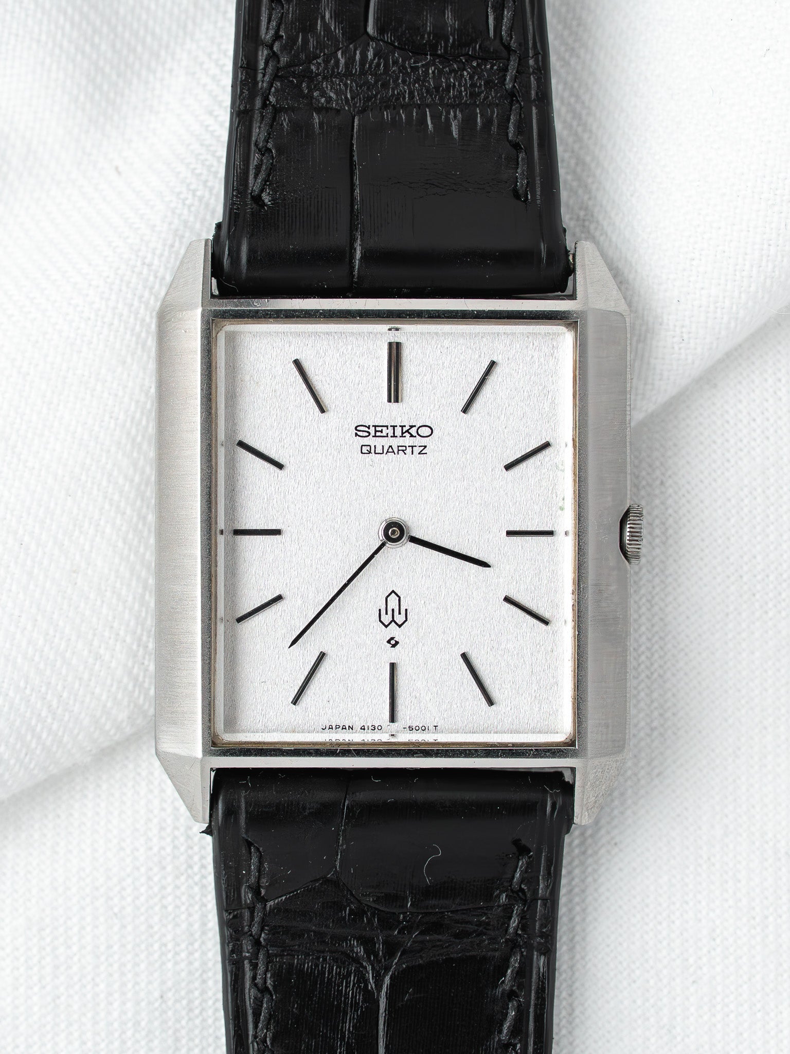Vintage Seiko Quartz Tank 4130-5001 — Silver Dial (1978) 