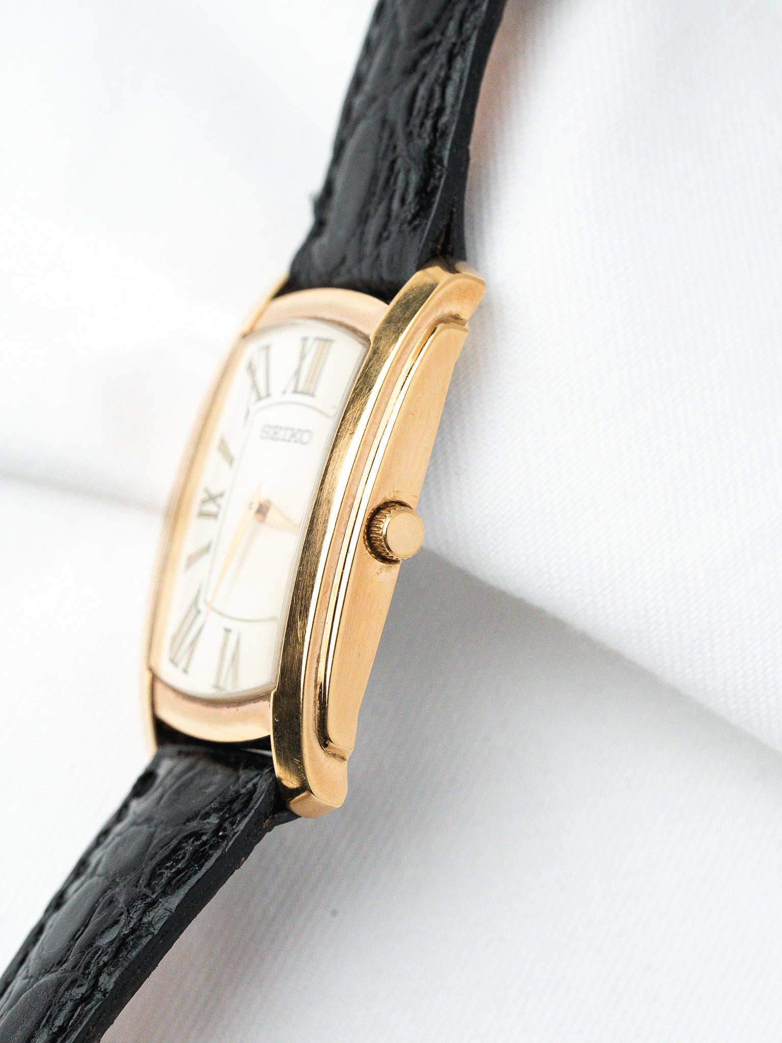 Montre Seiko Tank7N39-08C0 Plaqué Or — Blanc (1996)