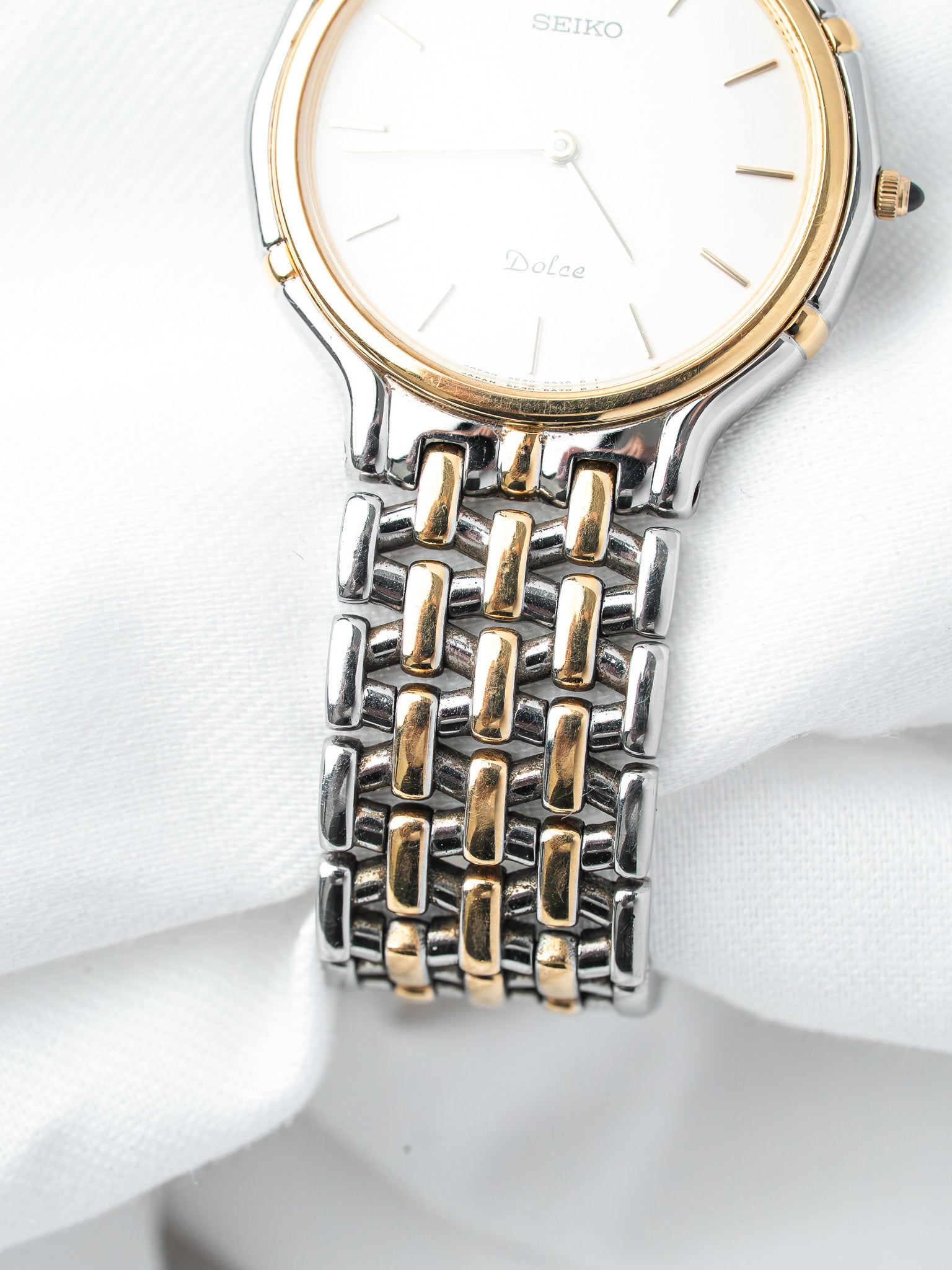 Montre Seiko Dolce 5E30-6A00 Bicolore — Cadran Quadrillé (1990)