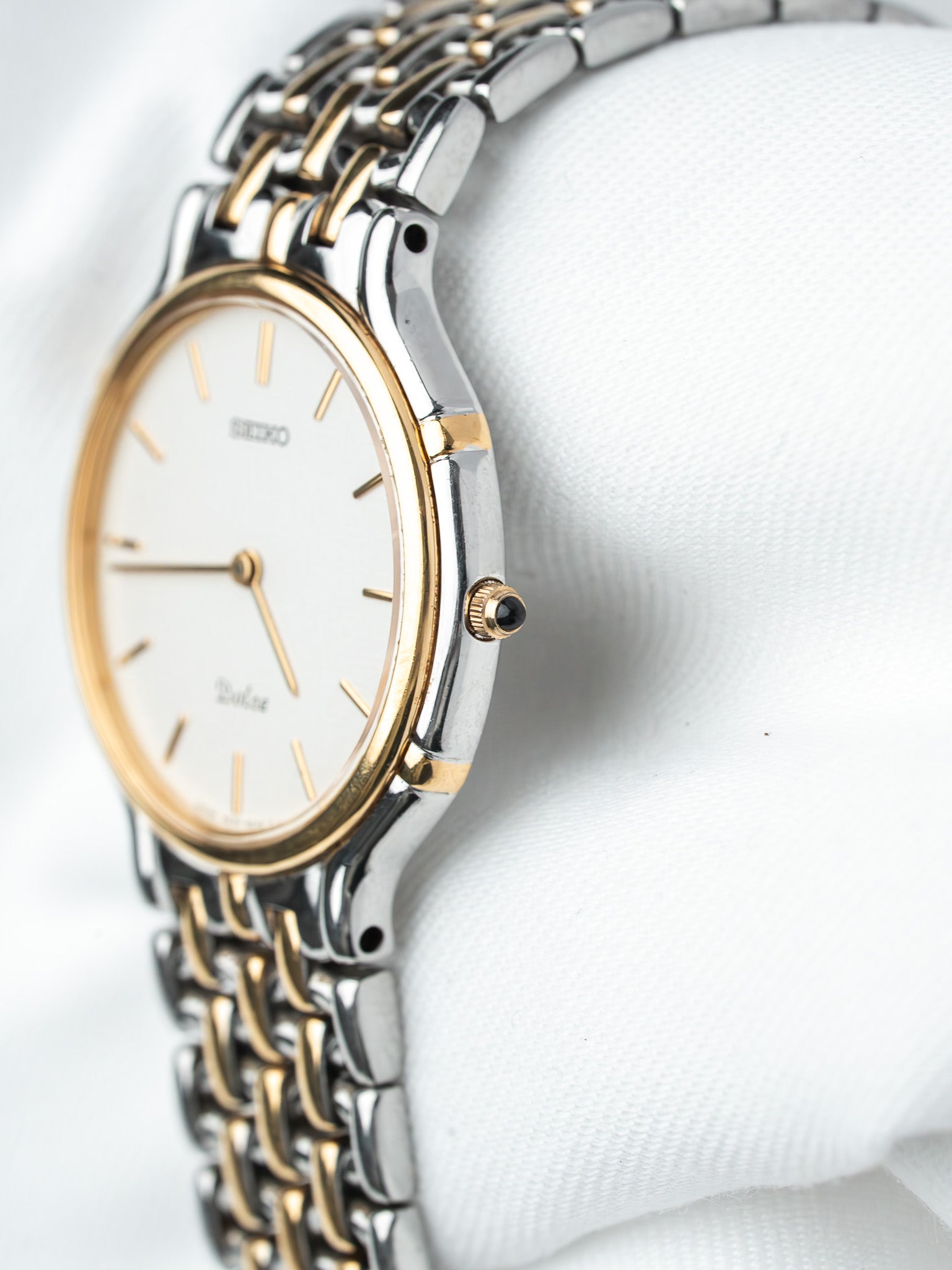 Montre Seiko Dolce 5E30-6A00 Bicolore — Cadran Quadrillé (1990)