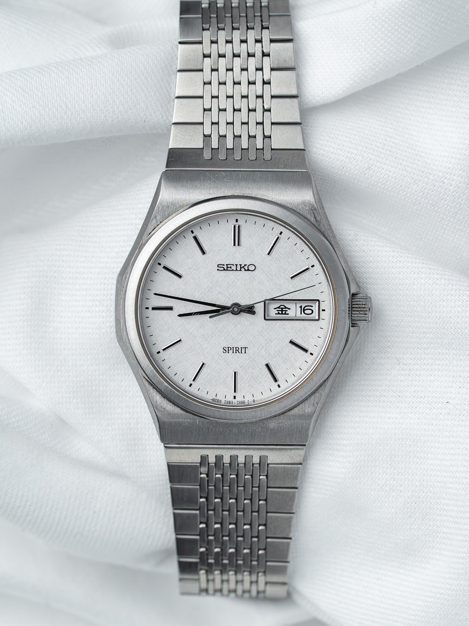 Montre Seiko Spirit 7N93-7000 Acier — Cadran Tissé (1997)
