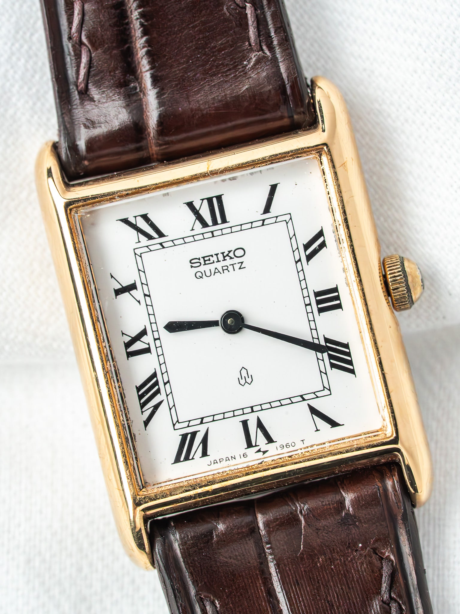 Montre Seiko 1600-6040 Plaqué Or — Cadran Romain (1988)